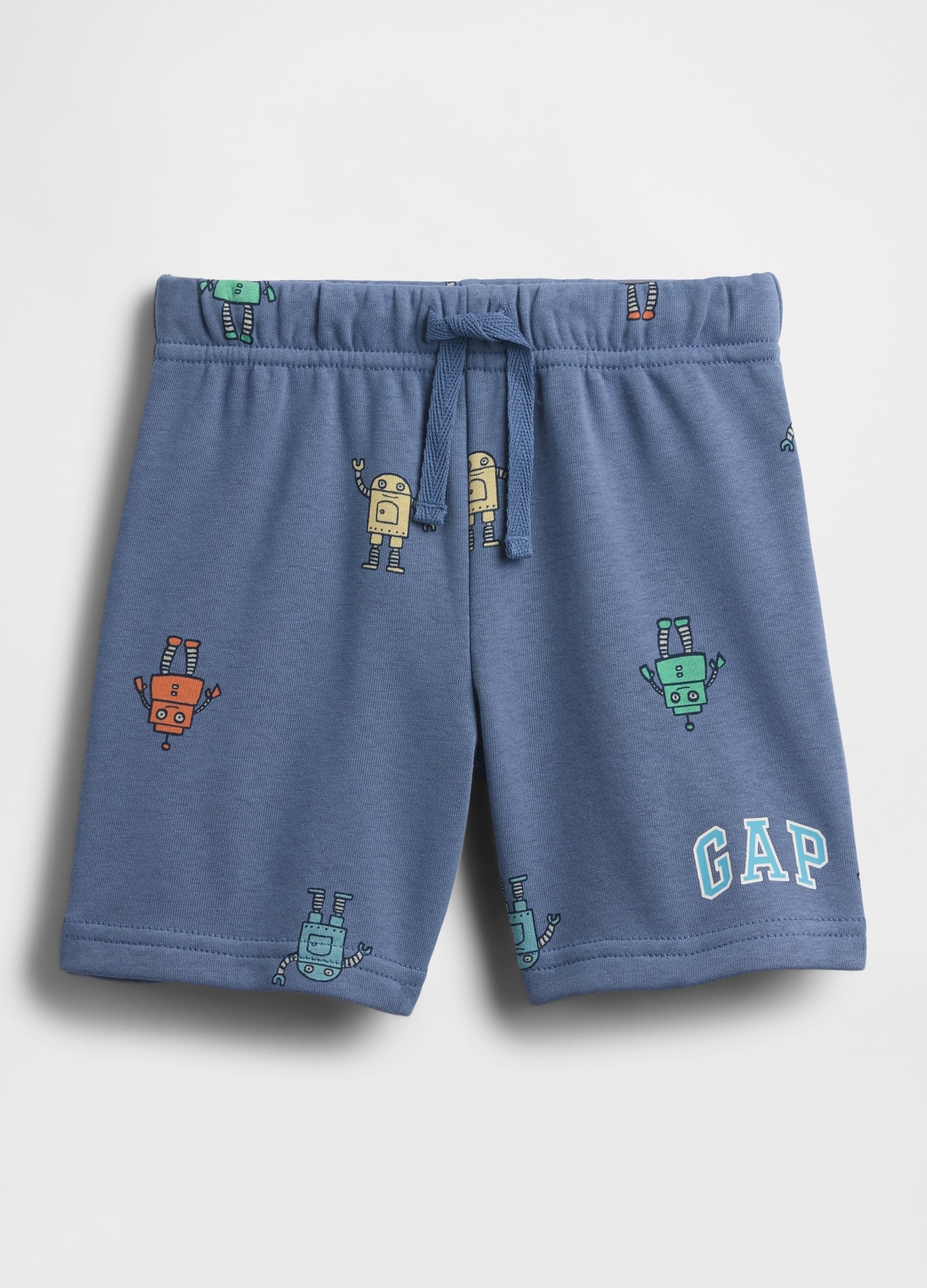 GAP KIDS, Shorts In Misto Cotone Con Stampa Robot, Bambino, Blu, Taglia: 18-24M/79-84