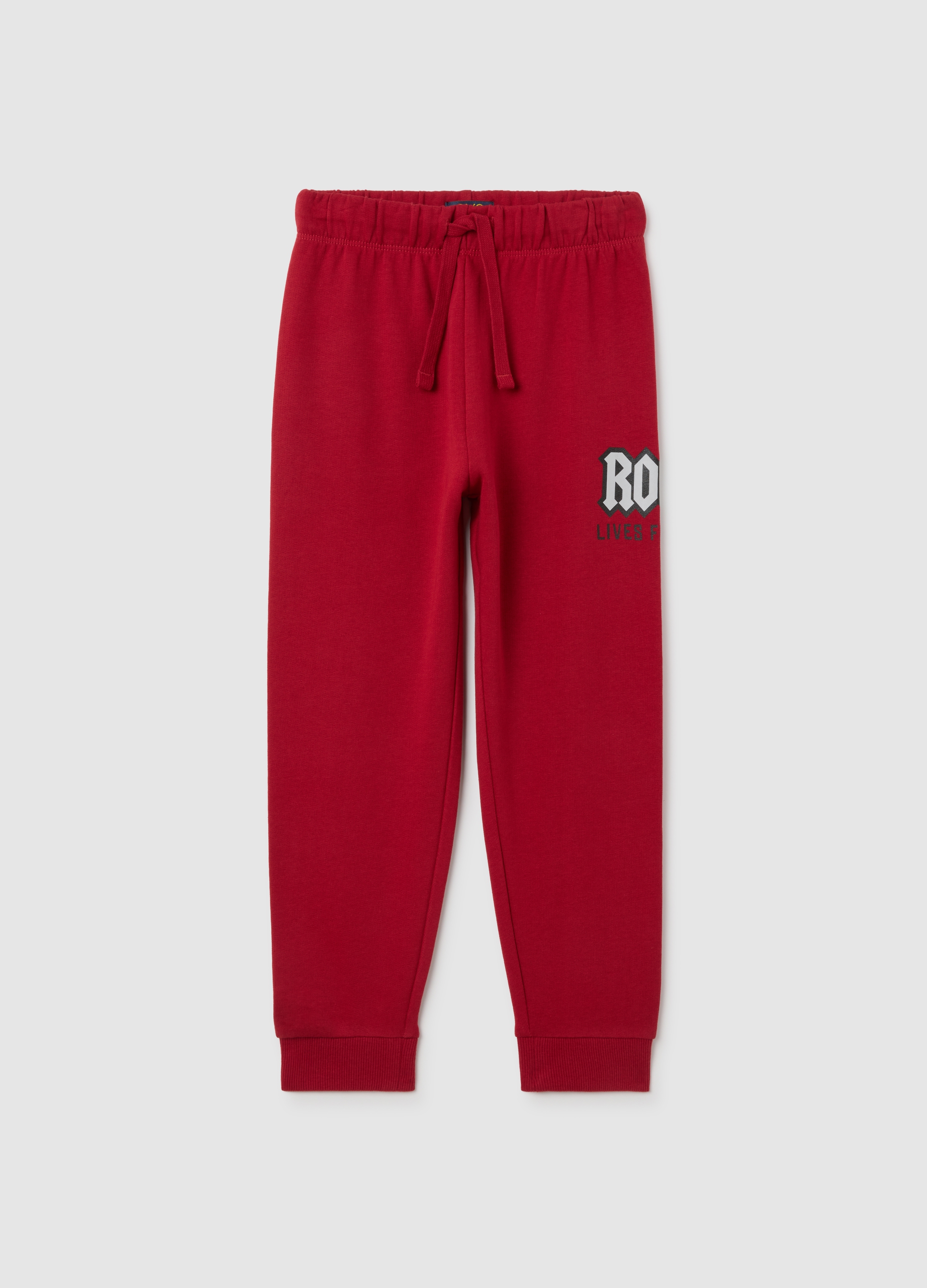 Jogger Da Bambino In Puro Cotone Rossi Regular Fit, Niño, Rojo Geranio, Talla: 4-5