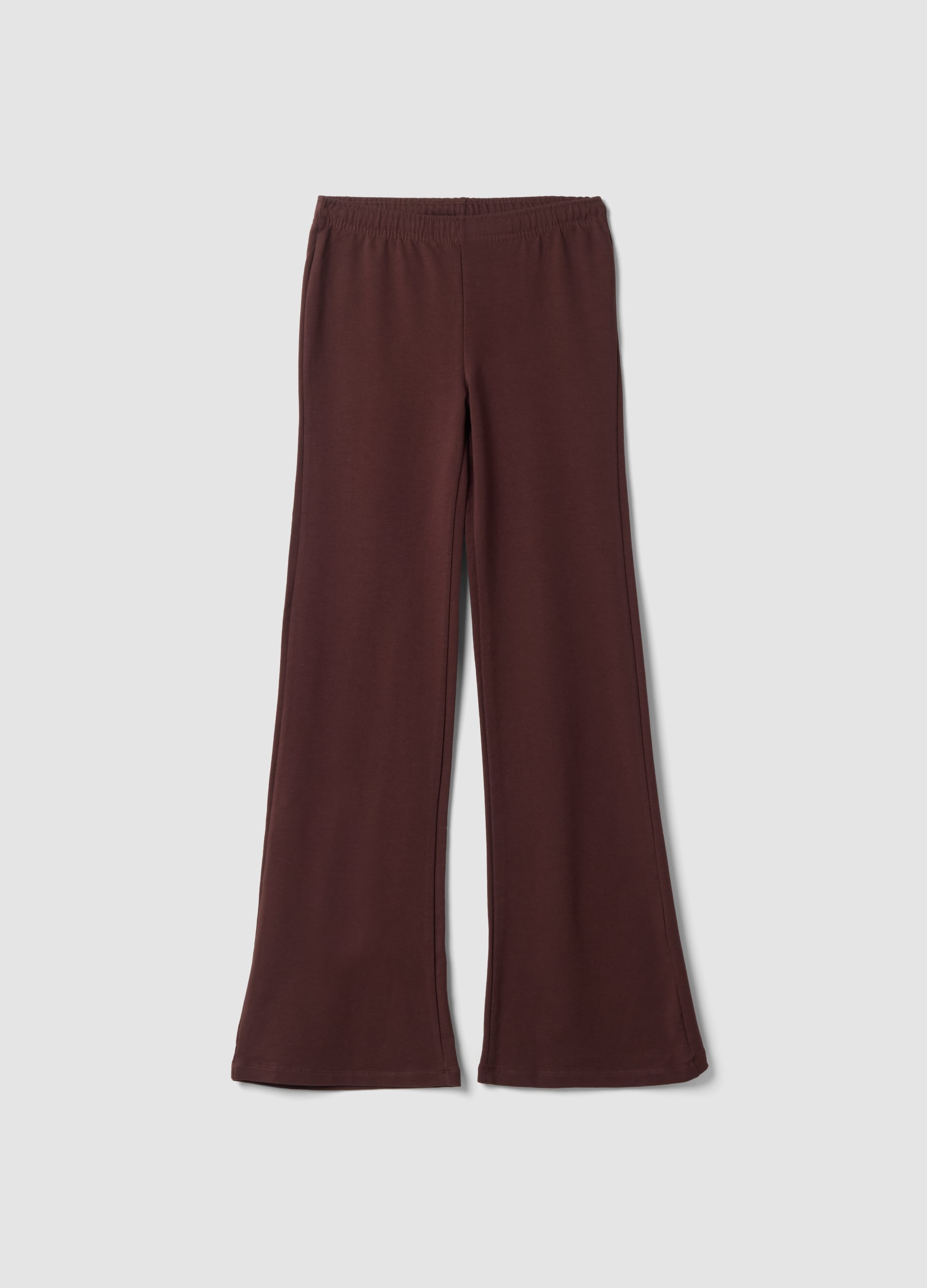 B.ANGEL, Jogger Marroni Flare In Puro Cotone, Donna, Marrone, Taglia: XS