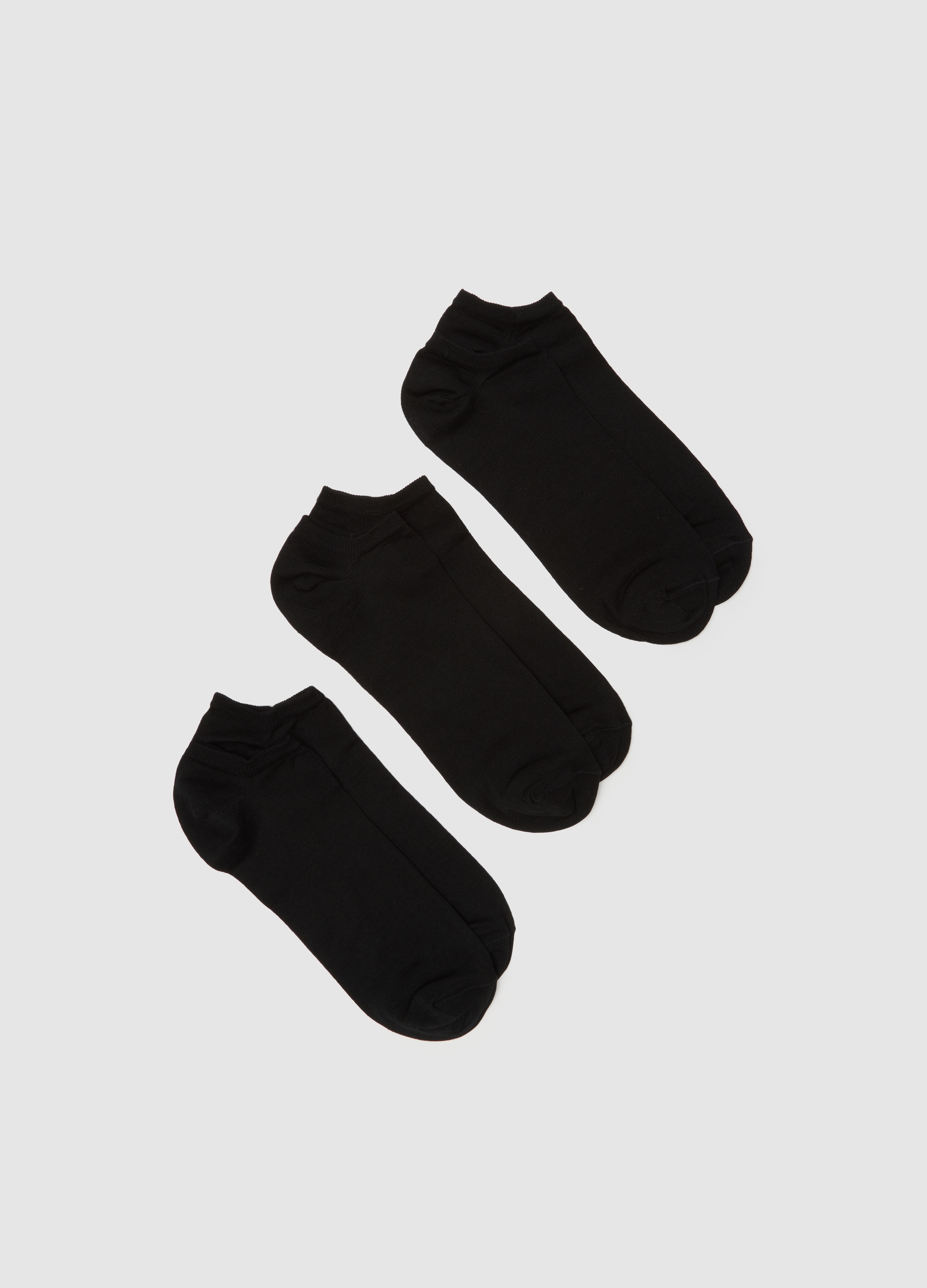 Tripack Calze Sportive In Misto Cotone Nere Elasticizzate, Hombre, Gunmetal, Talla: 40/41