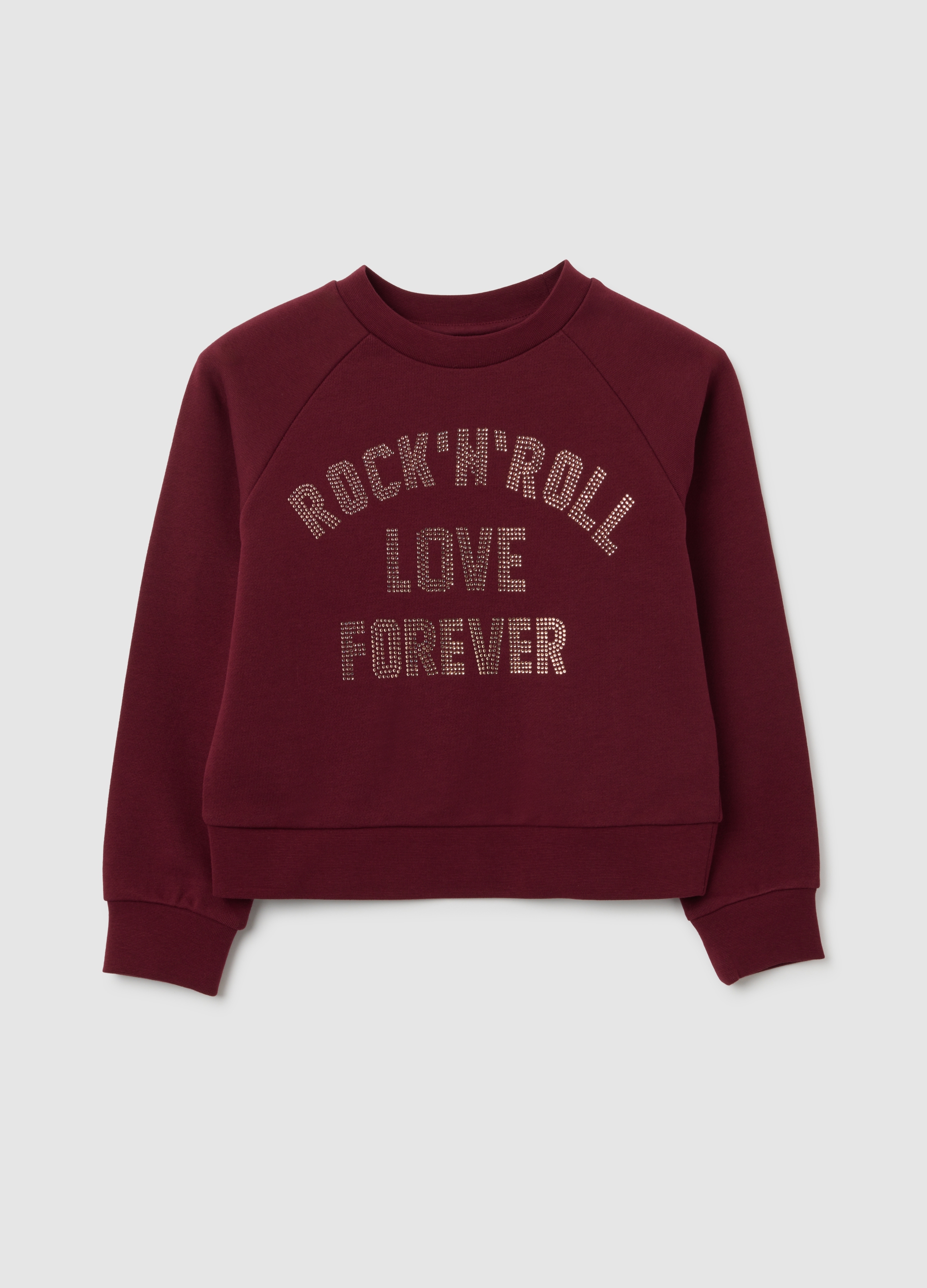 Felpa Da Bambina In Puro Cotone Rossa Regular Fit, Niña, Rojo Oscuro, Talla: 9-10