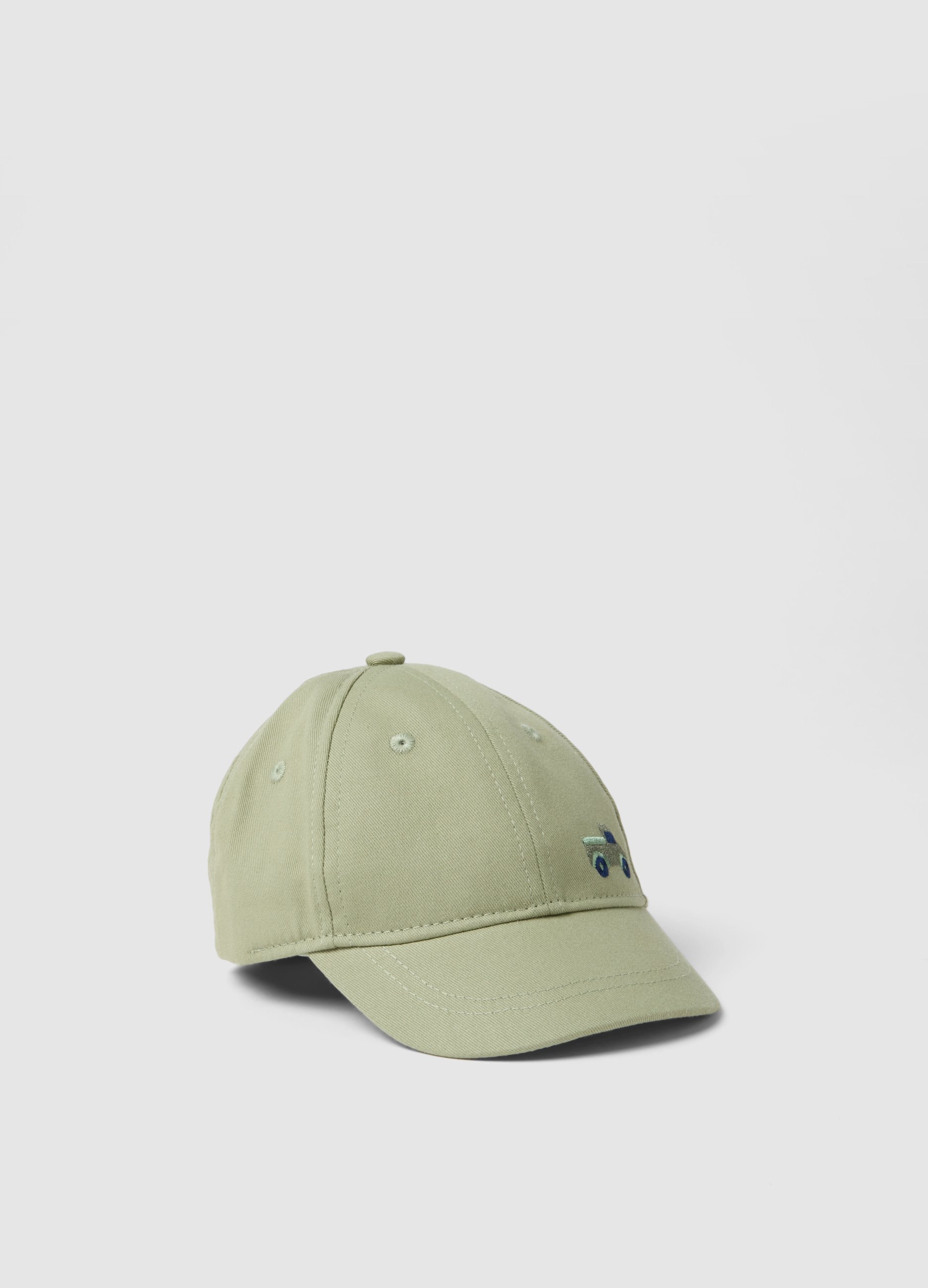 FAGOTTINO, Cappellino Da Baseball In Puro Cotone Verde Da Bimbo Con Ricamo, Bambino, Verde, Taglia: 42-44