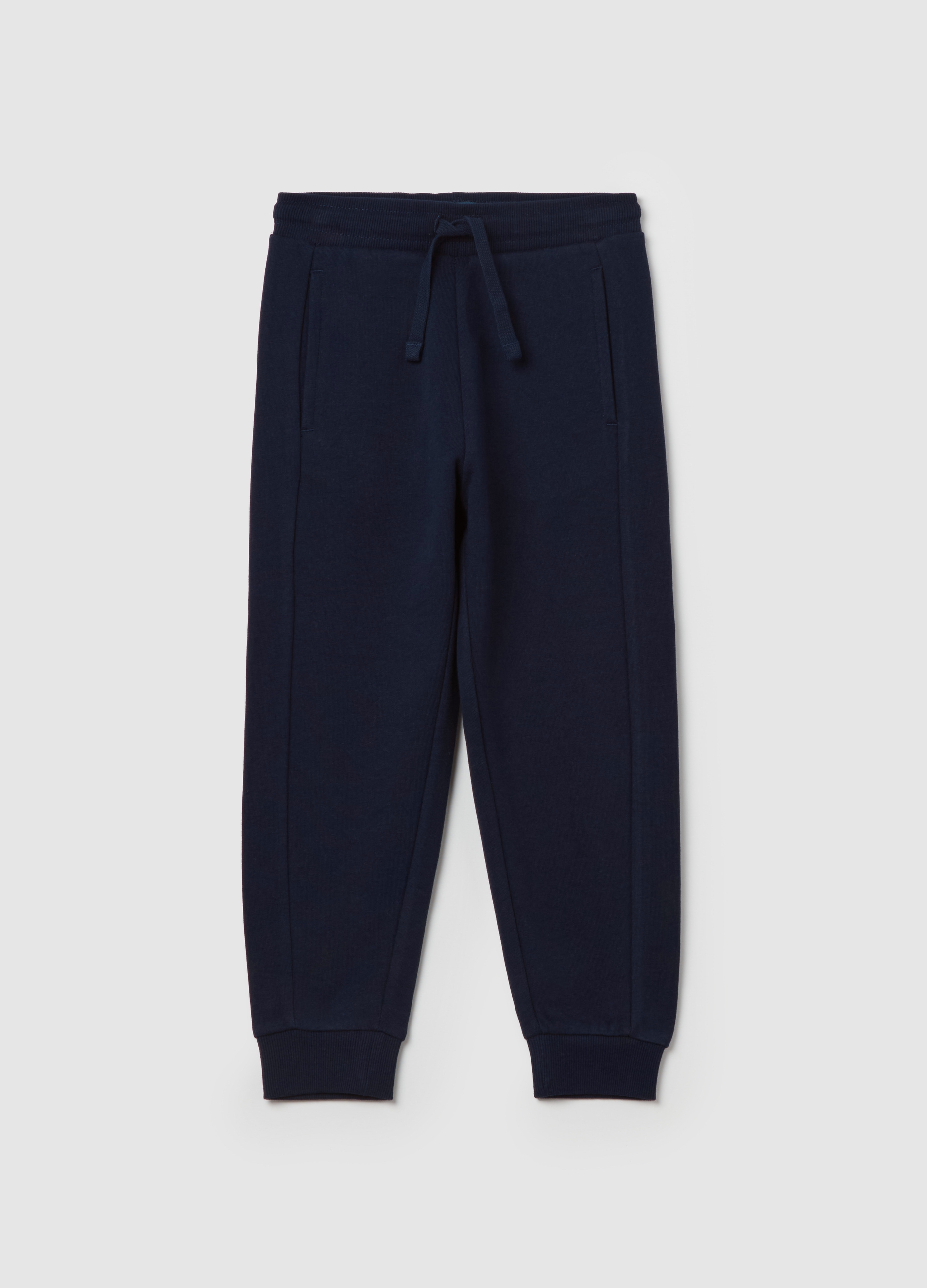 Joggers De Felpa Con Cordón, Niño, Azul Noche, Talla: 7-8