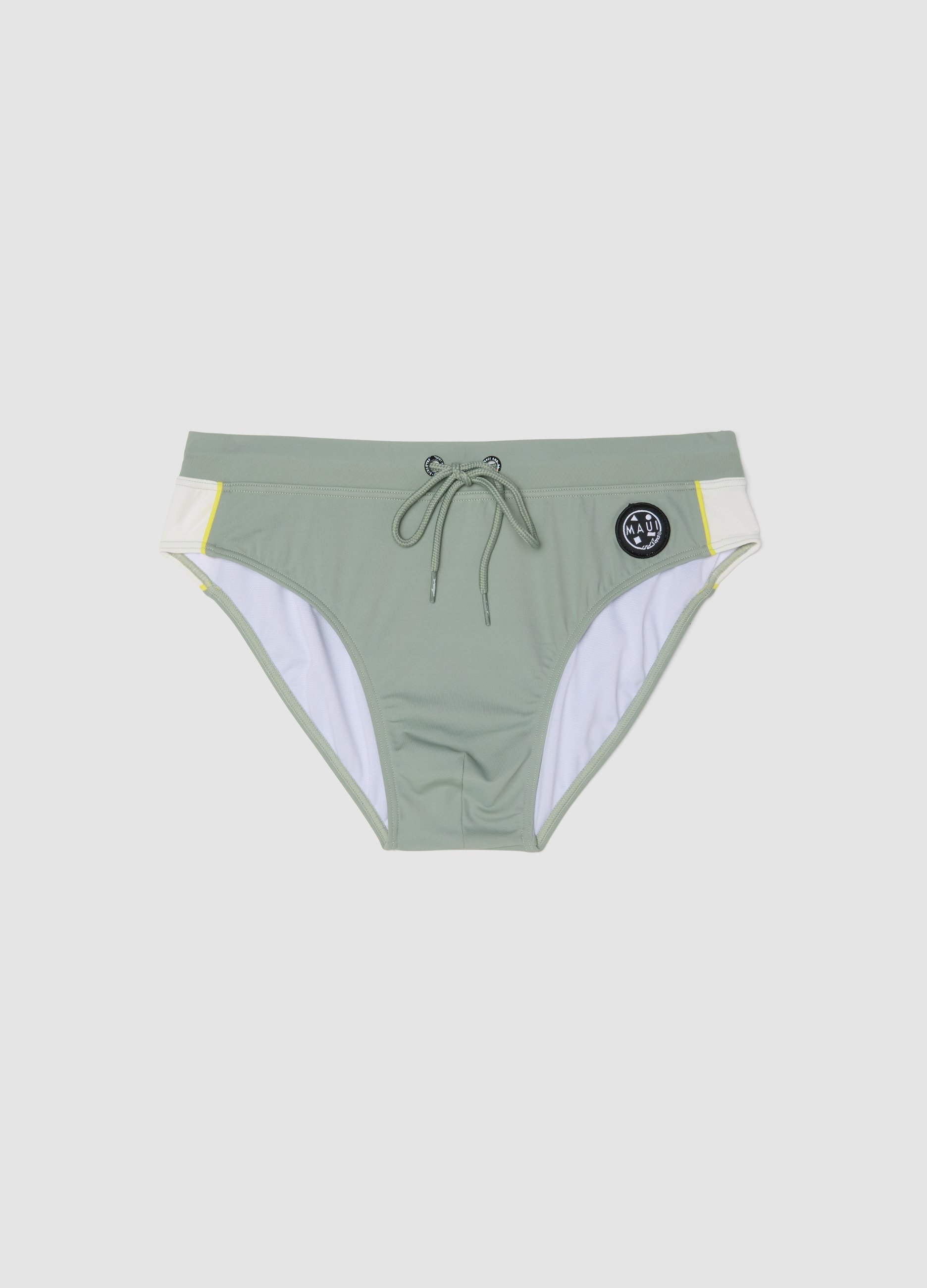 MAUI, Slip De Baño Verde De Tejido Elástico, Hombre, Gris, Talla: XL