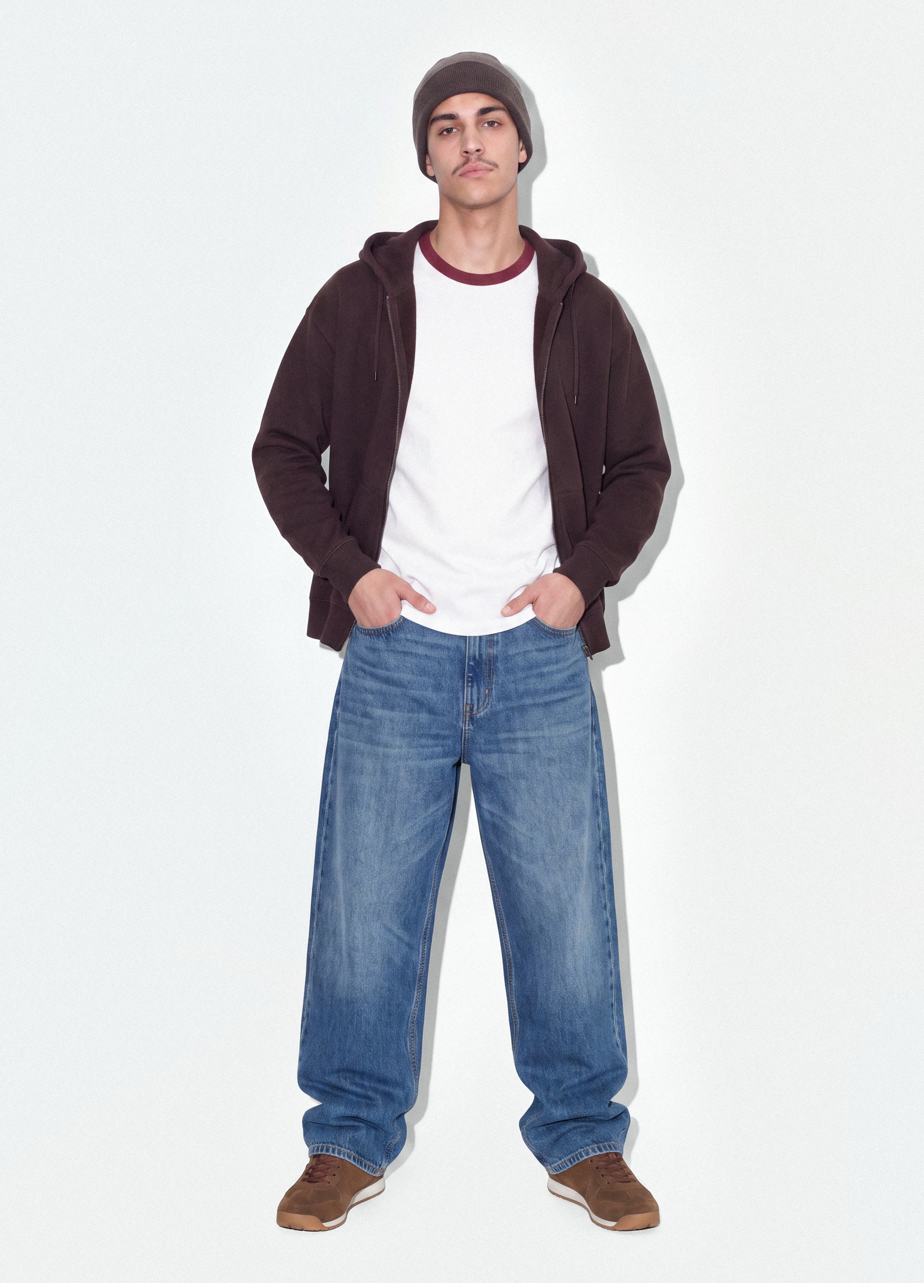 B.ANGEL, Jeans Denim Blu In Puro Cotone Loose Fit, Uomo, Blu, Taglia: 42