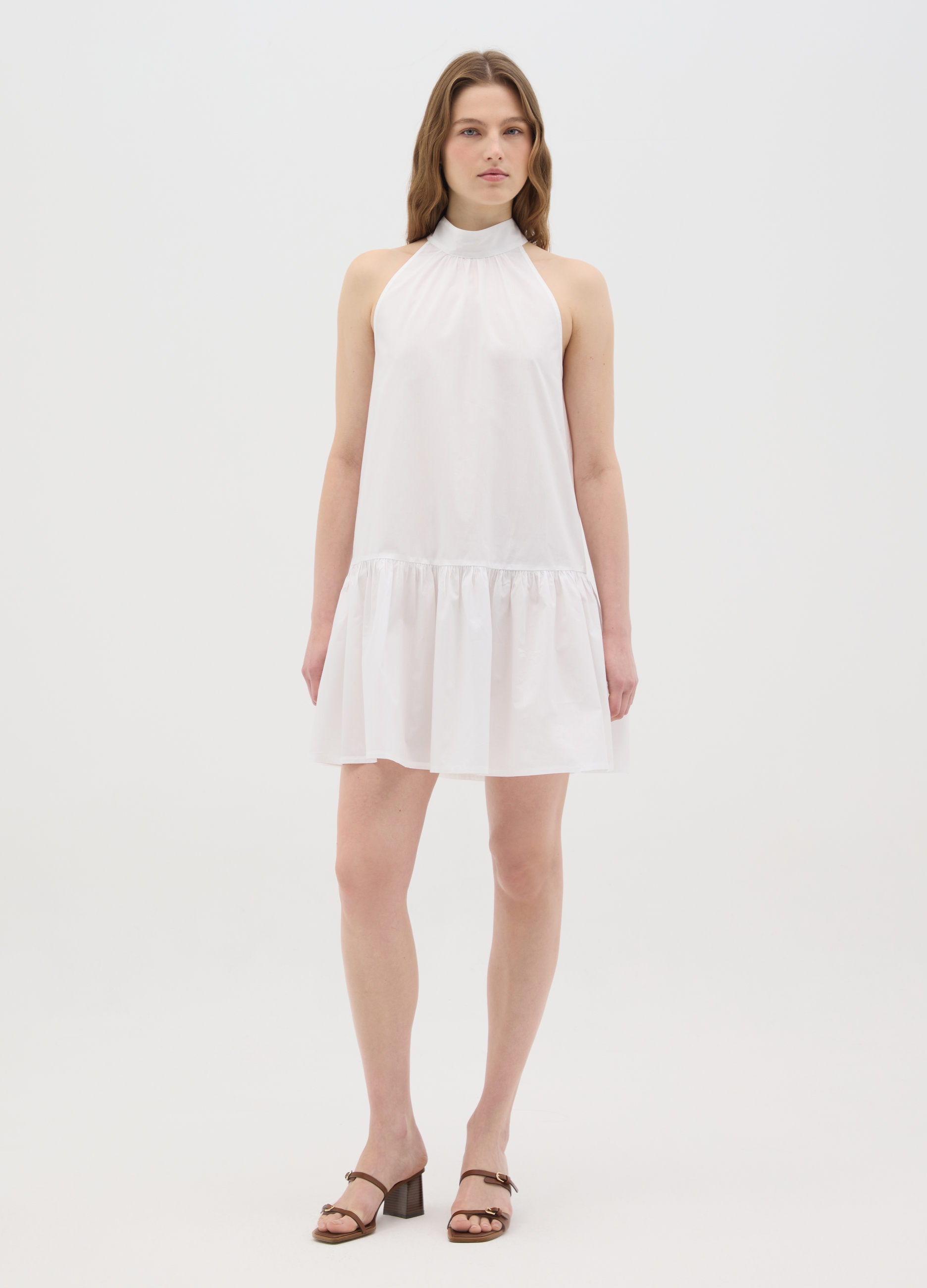 OVS , Abito Da Donna In Puro Cotone Bianco Regular Fit, Bianco, Taglia: 42