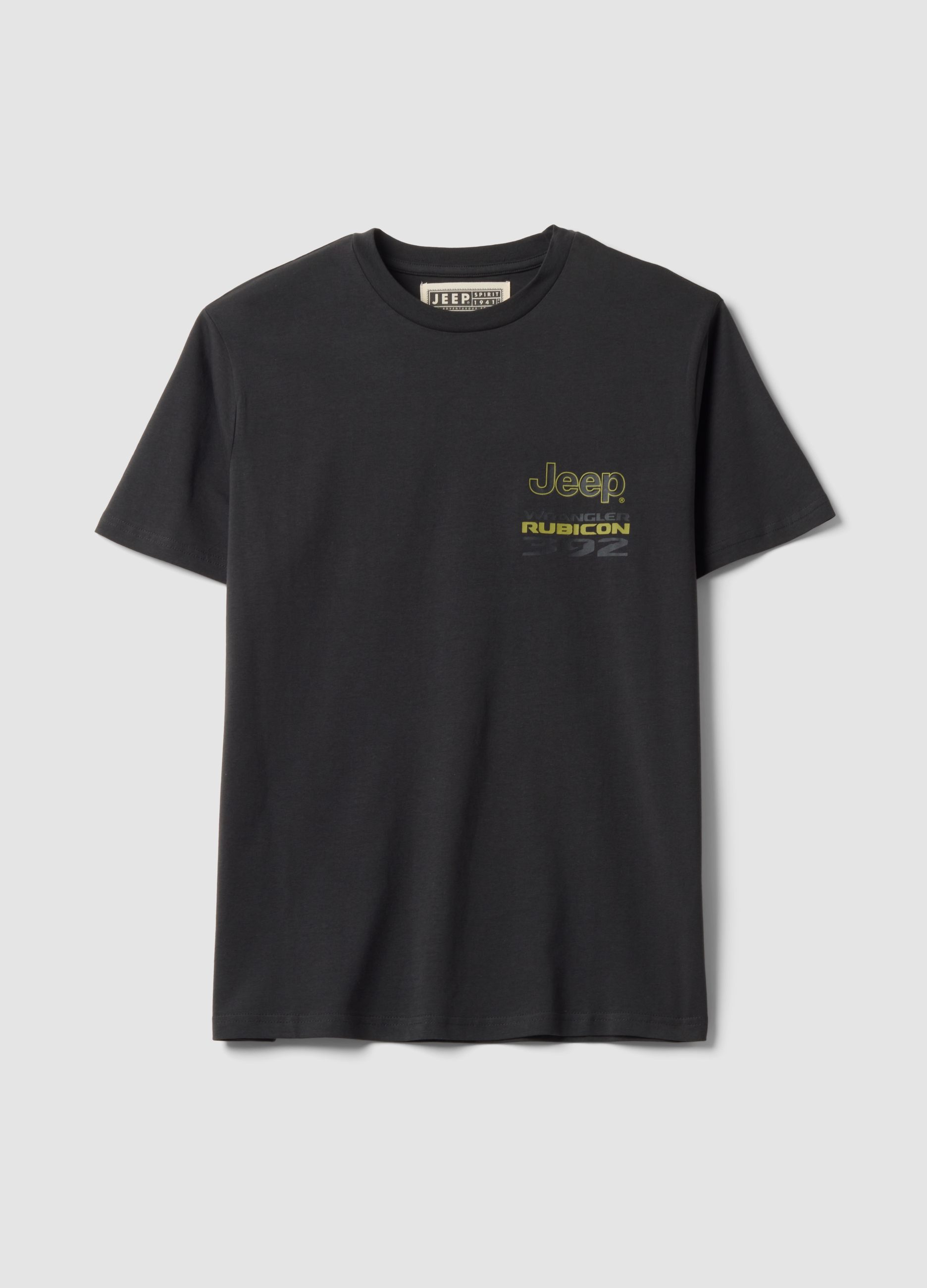 JEEP, T-shirt Grigia In Puro Cotone Con Stampa Jeep, Uomo, Grigio, Taglia: L