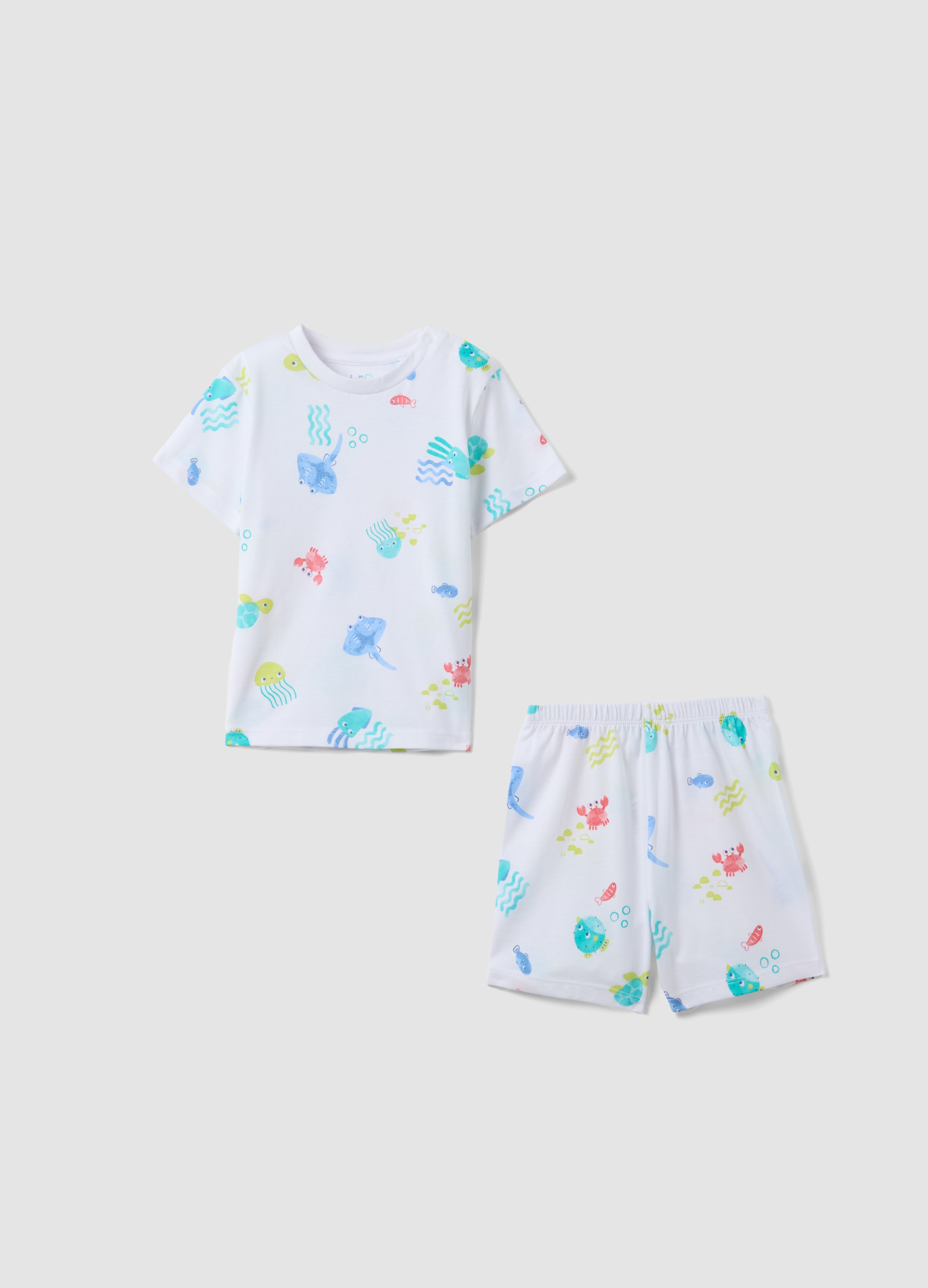 FAGOTTINO, Pijamas Para Recién Nacido De Algodón Puro Blanco Regular Fit Con Estampados Marinos, Niño, Blanco óptico, Talla: 24-30