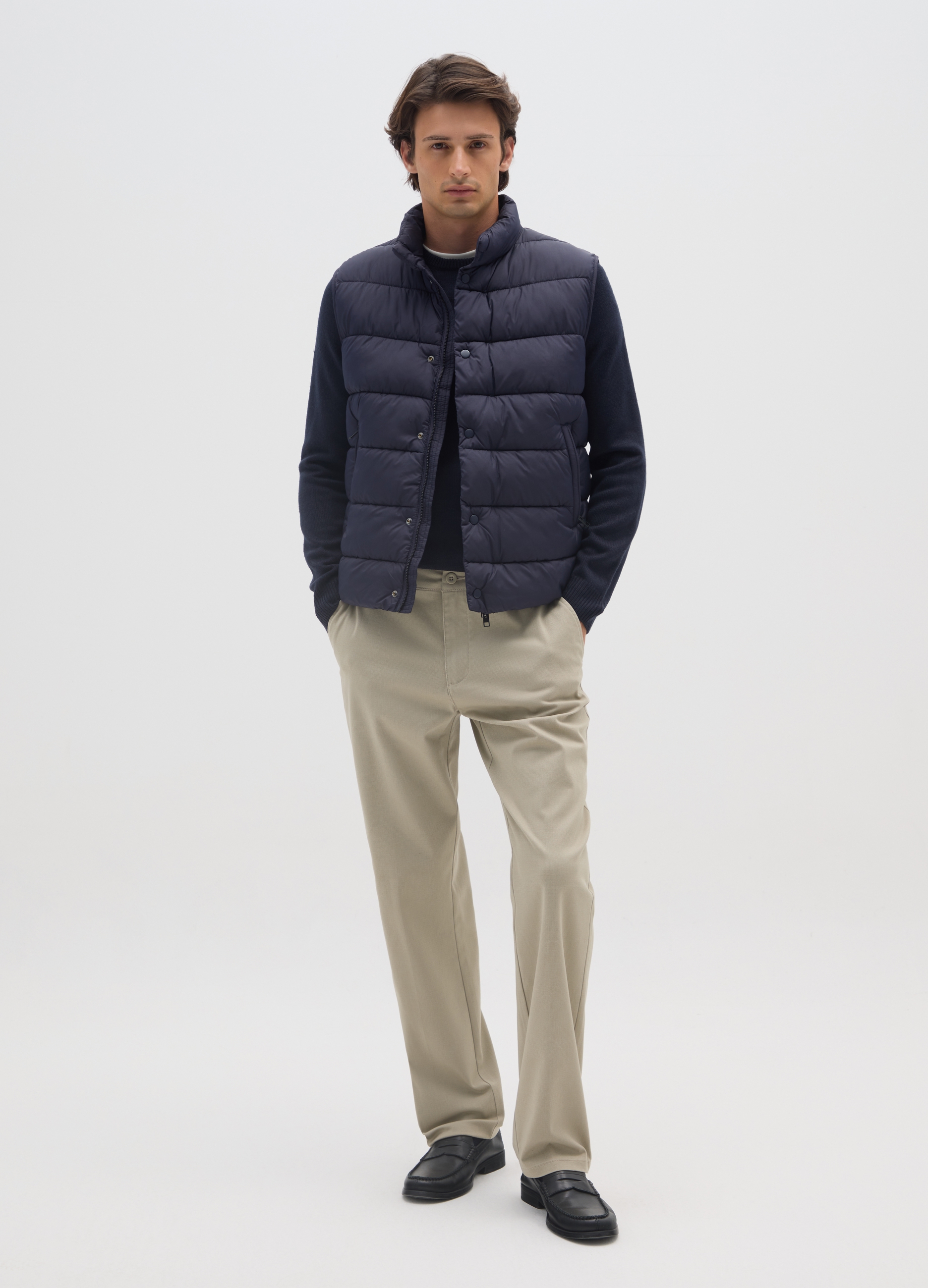 OVS, Chaleco Azul Acolchado Con Cremallera, Hombre, Azul oscuro, Talla: XXL