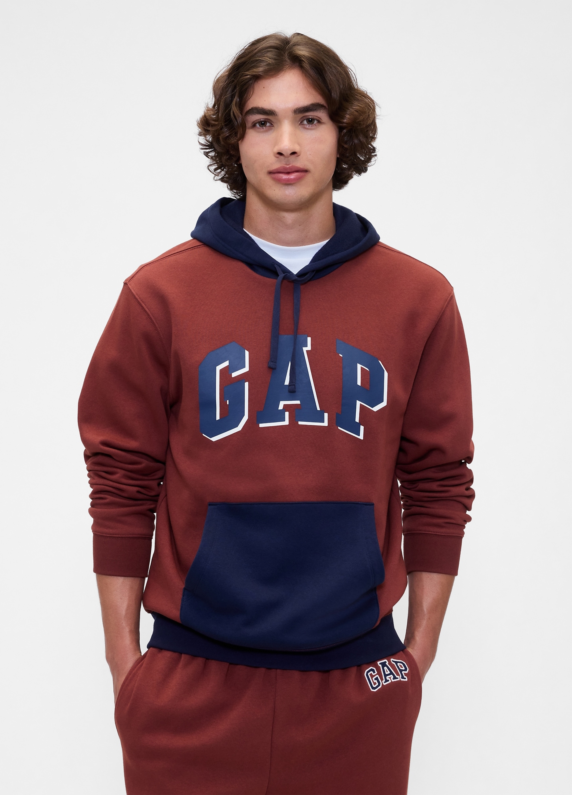 GAP, Felpa Con Cappuccio E Logo, Uomo, Arancione, Taglia: M