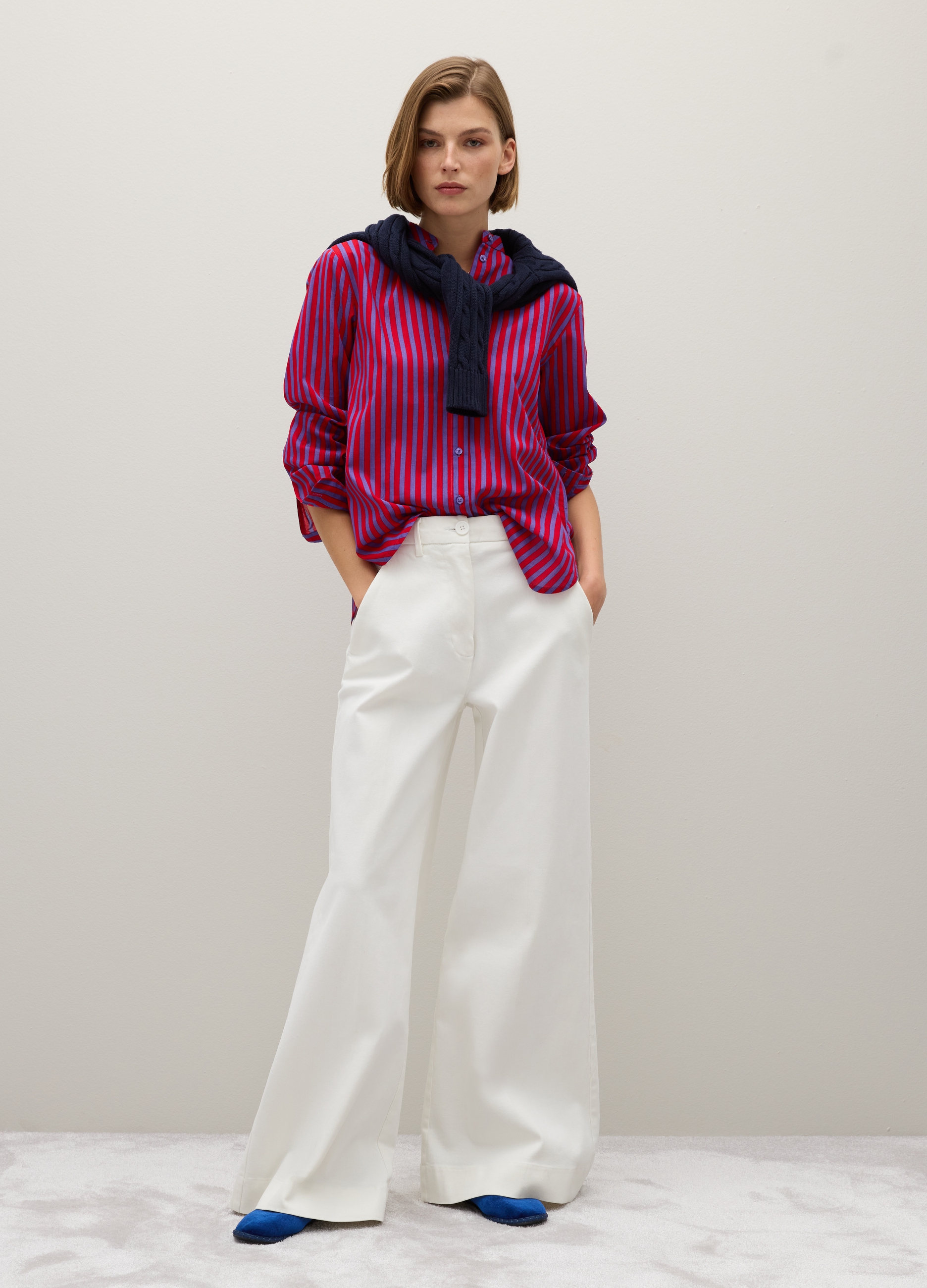 OVS, Vaqueros Blancos De Pierna Ancha En Mezcla De Algodón, Mujer, Blanco Tiza, Talla: 34