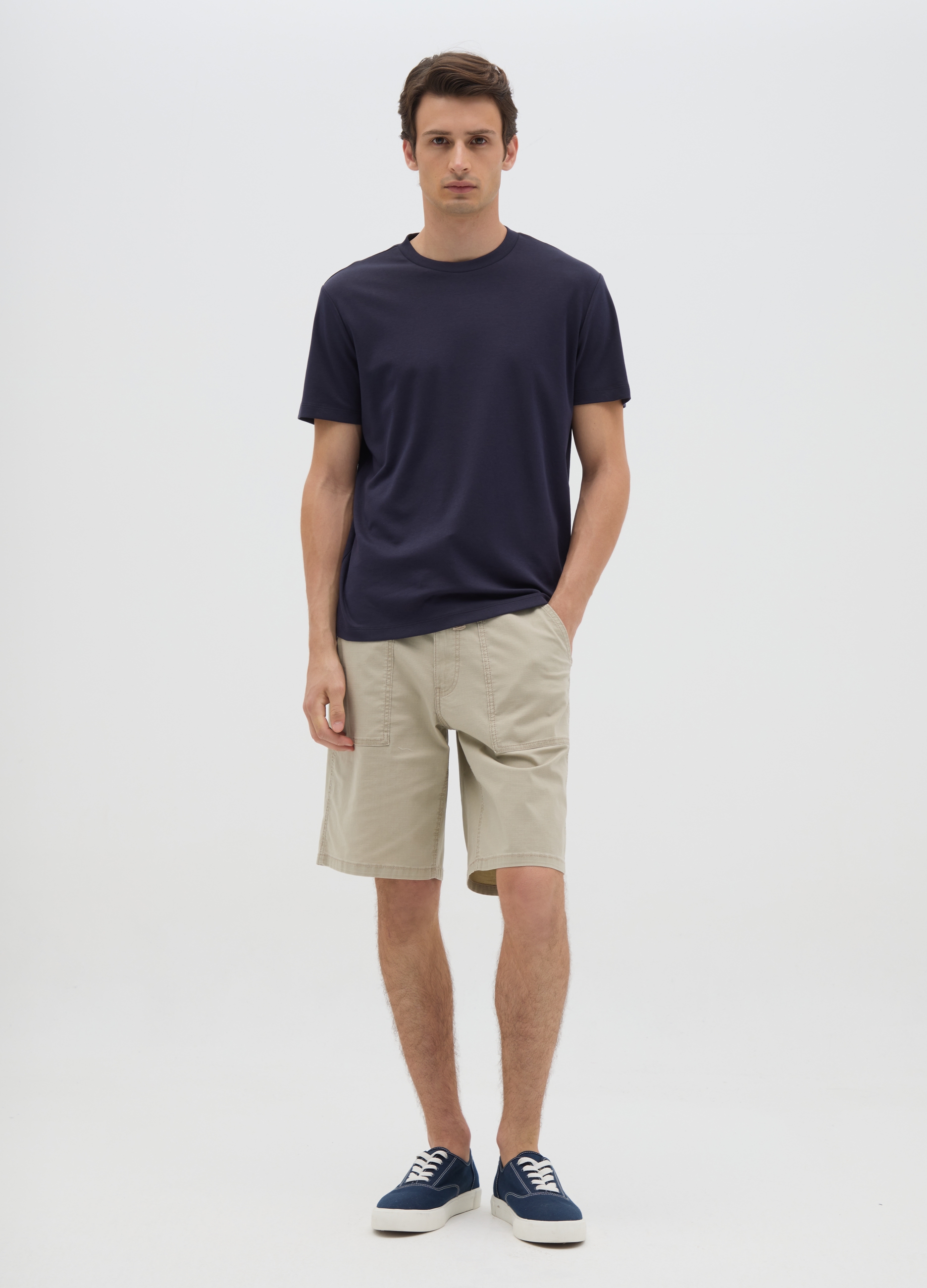 OVS, Pantalones Cortos De Algodón Beige Regular Fit Para Hombre, Hombre, Beige Claro, Talla: S