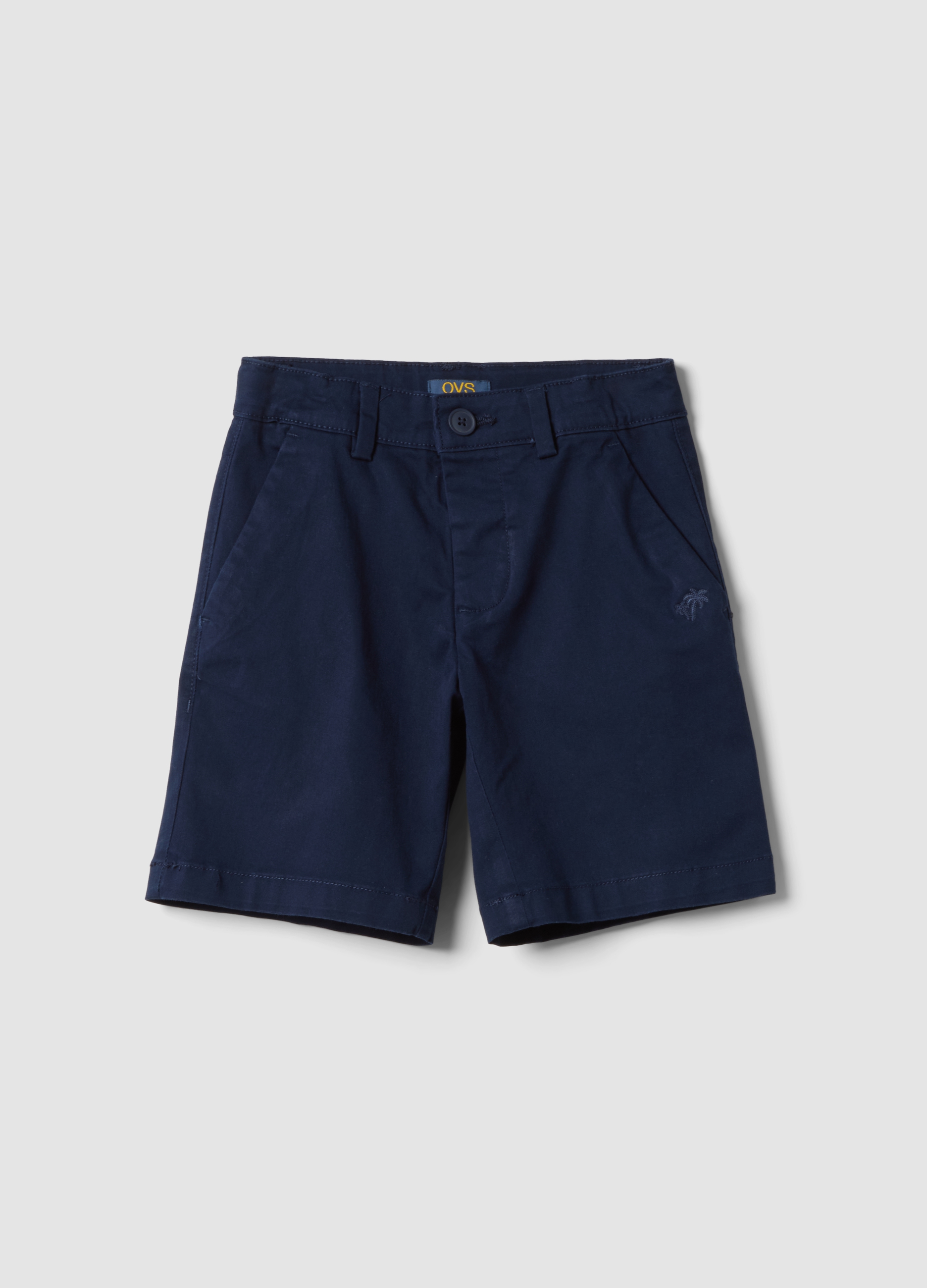 OVS KIDS, Bermuda Chino Azul De Algodón Elástico Para Niño, Niño, Azul, Talla: 9-10