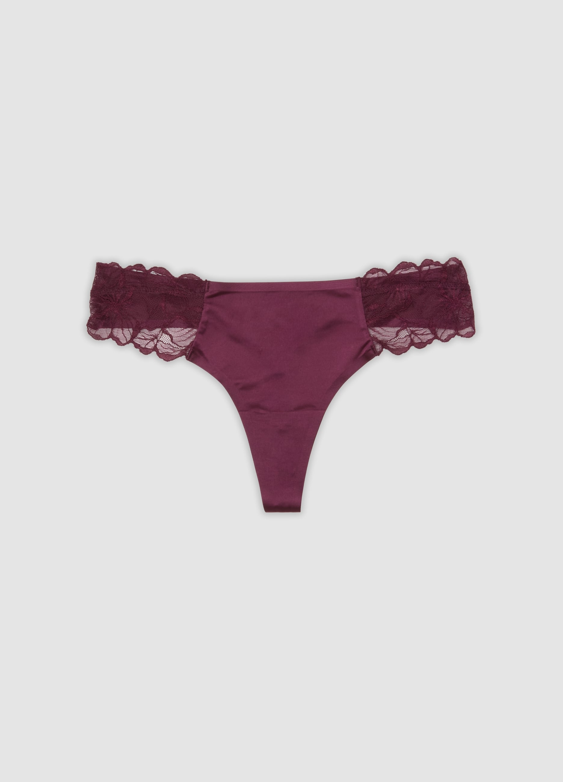 LES COPAINS, Slip Brasiliana Viola In Microfibra Elasticizzata Con Pizzo, Donna, Viola, Taglia: 3