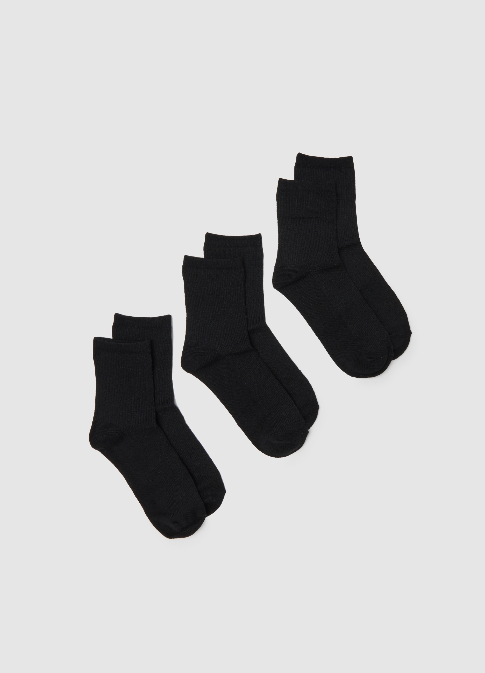 OVS, Tripack Calzini Neri, Donna, Nero, Taglia: 36-38