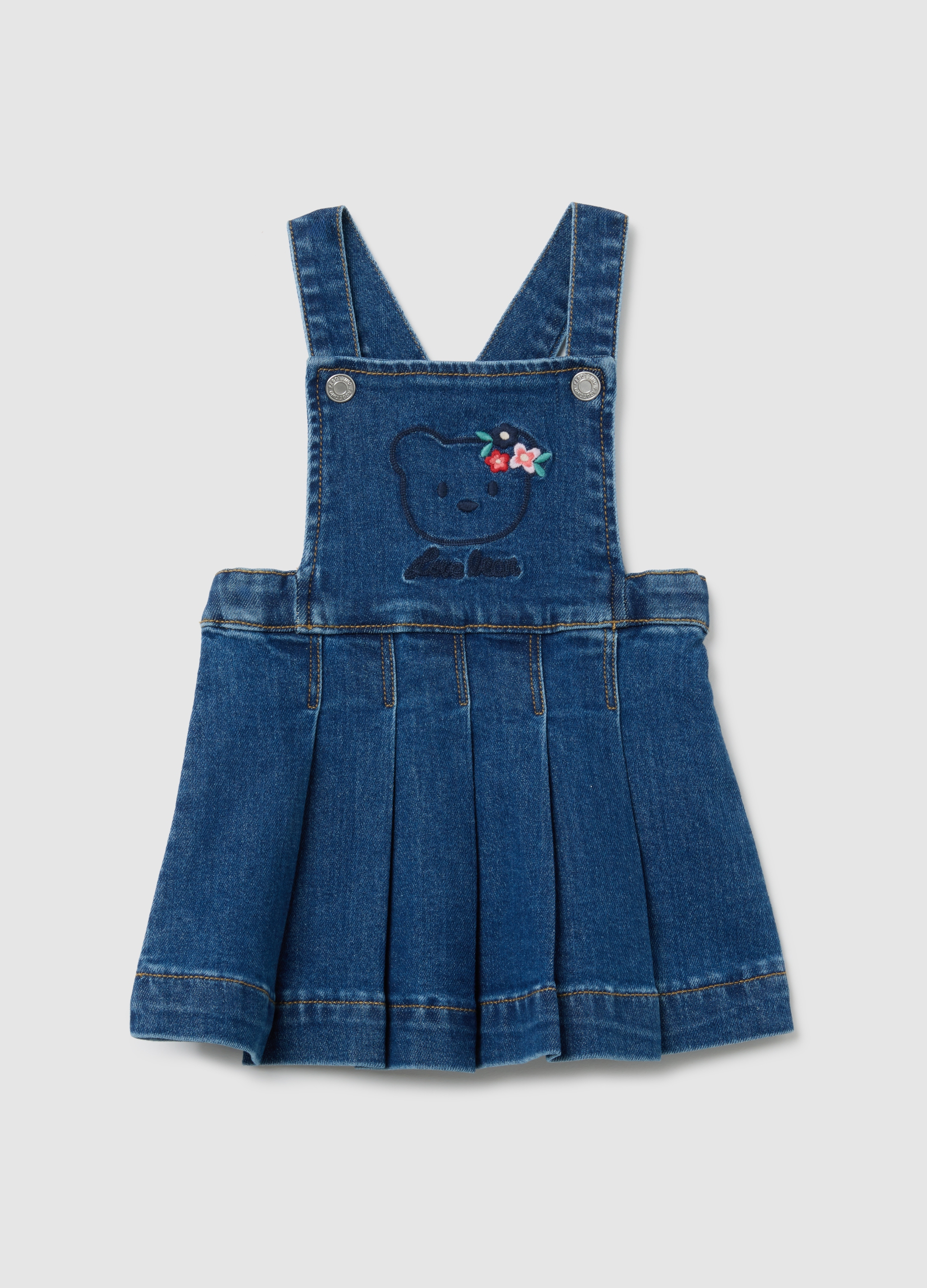 OVS, Baby-kleid Aus Blauem Stretch-denim Regular Fit, Mädchen, Jeansblau, Größe: 12-18