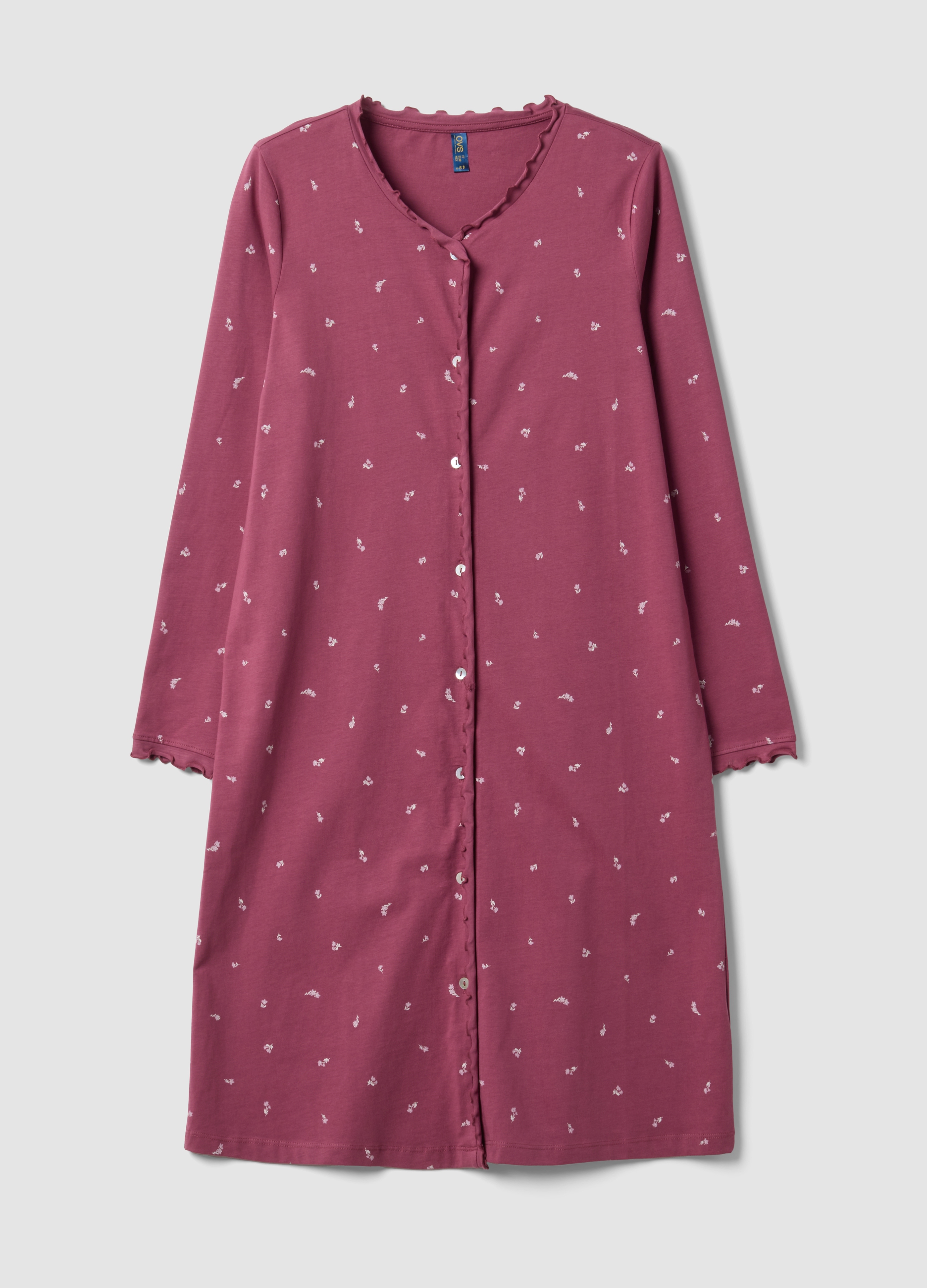 OVS, Camicia Da Notte Viola In Puro Cotone Organico Girocollo, Donna, Viola, Taglia: 50