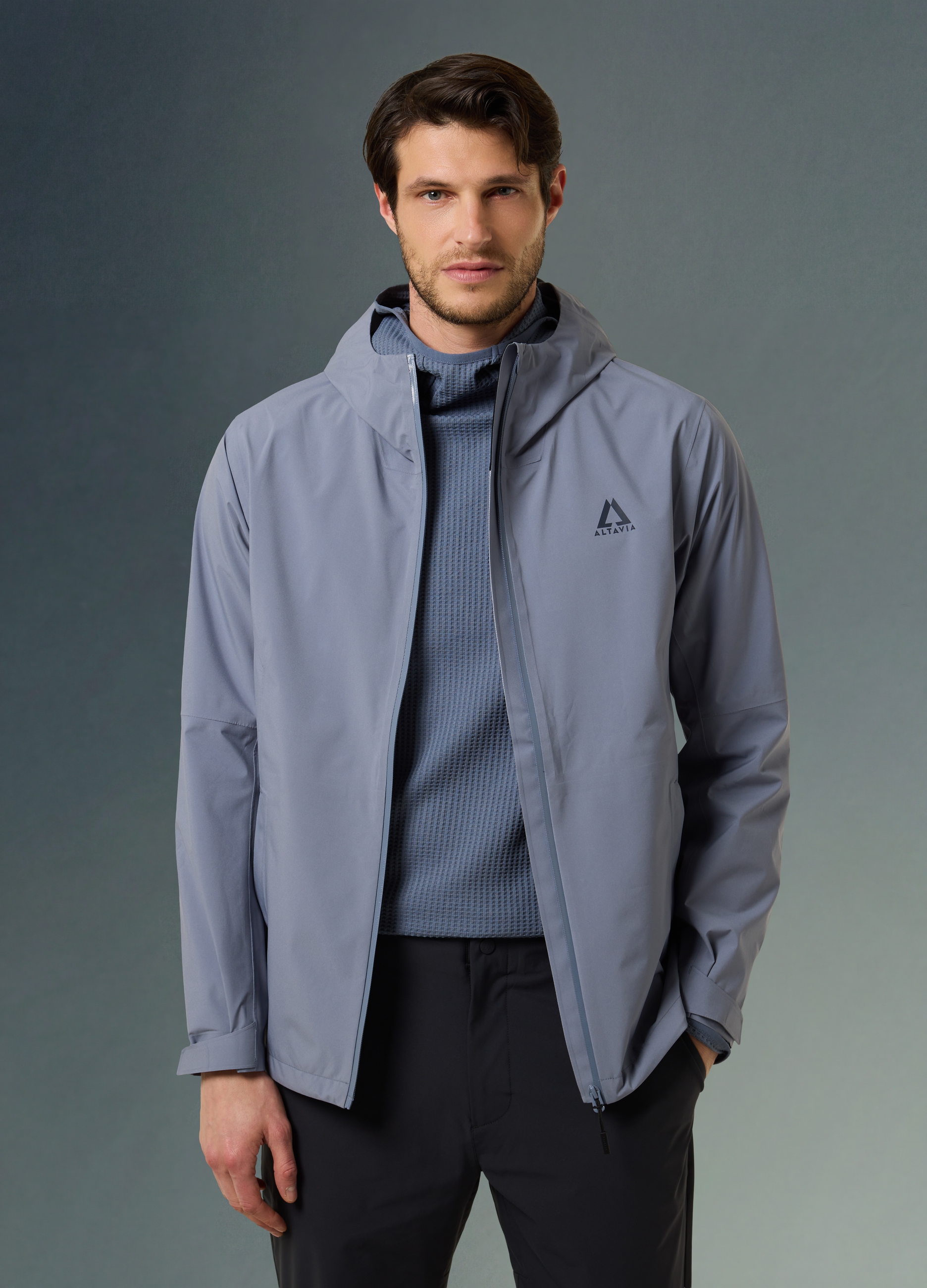 ALTAVIA, Giacca Guscio Antipioggia Altavia With Deborah Compagnoni, Hombre, Azul chambray, Talla: S