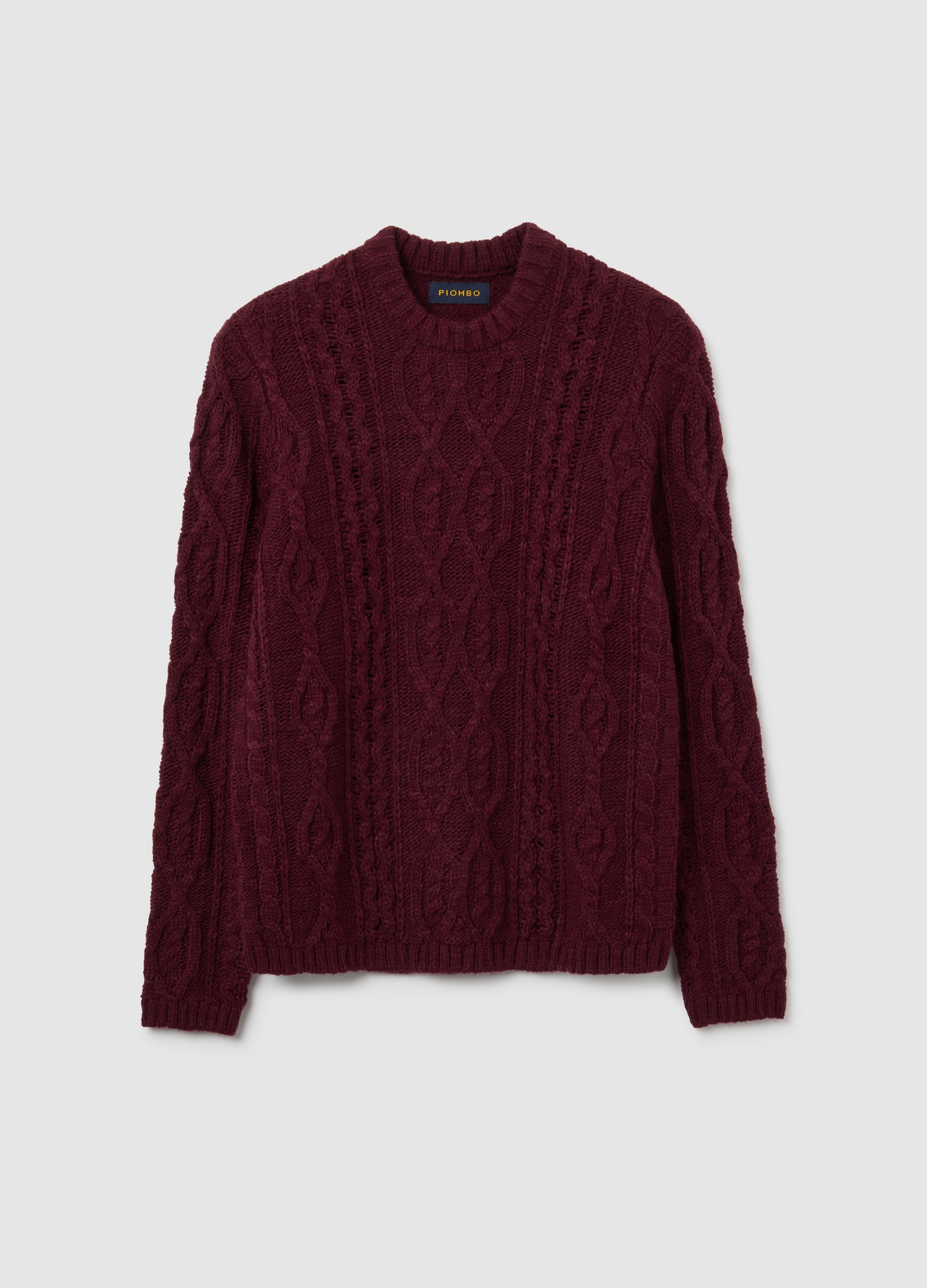 PIOMBO, Suéter Rojo Corte Regular, Hombre, Rojo Oscuro, Talla: L