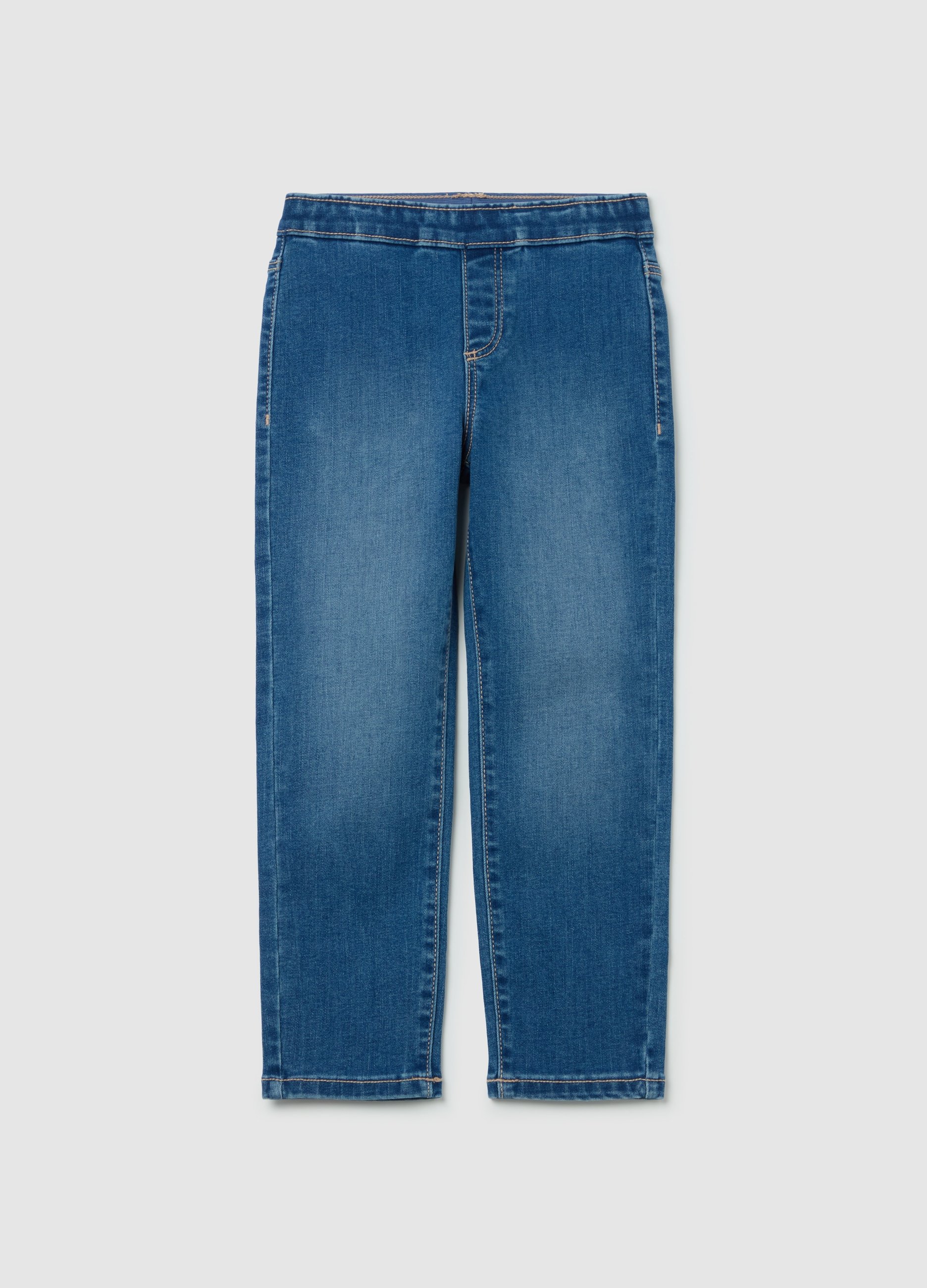 Jeggings Skinny Fit Con Bolsillos, Niña, Lavado medio, Talla: 9-10