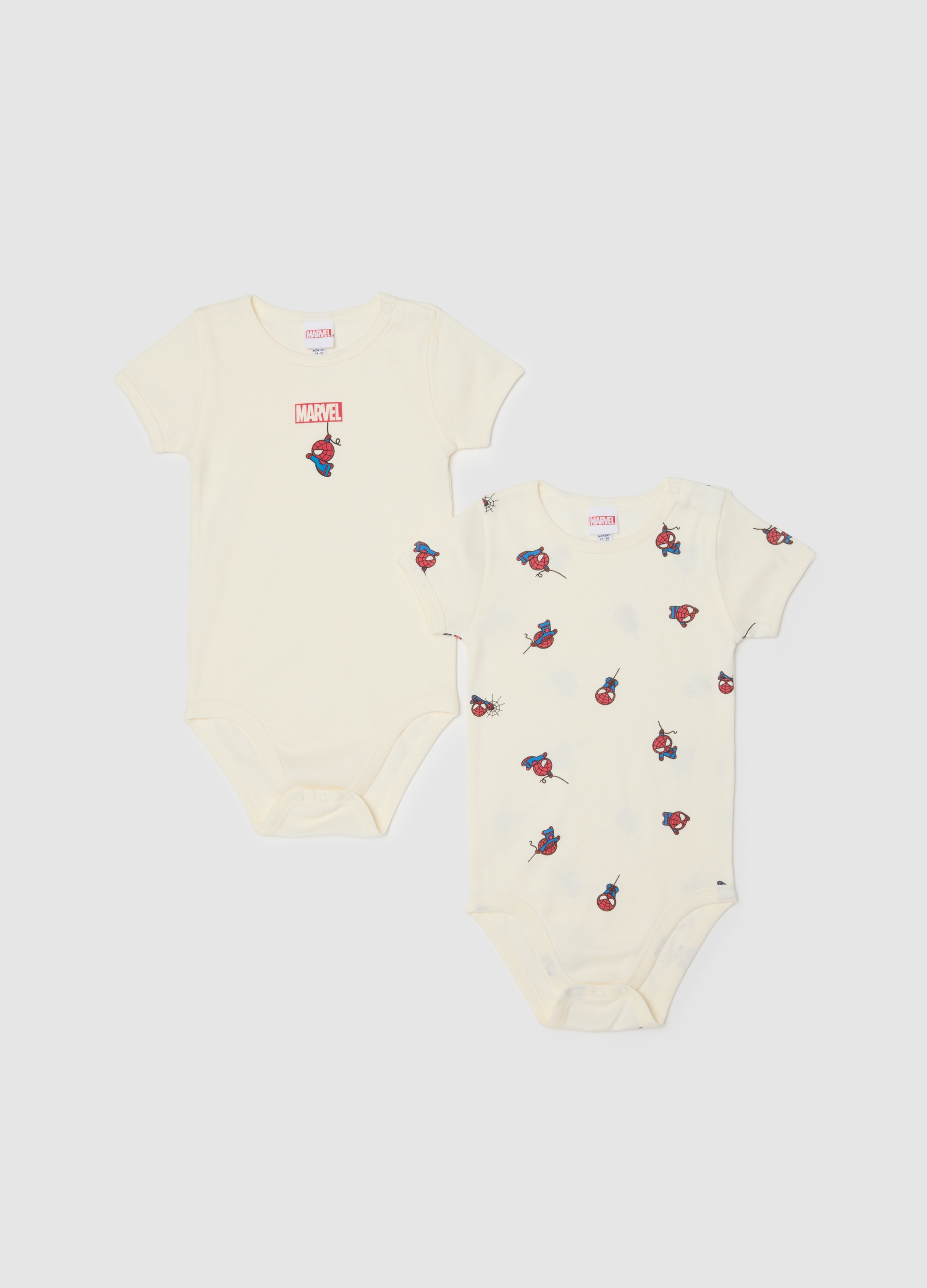 FAGOTTINO, Bipack Body Beige Da Neonato In Puro Cotone Con Stampe, Bambino, Beige, Taglia: 18-24