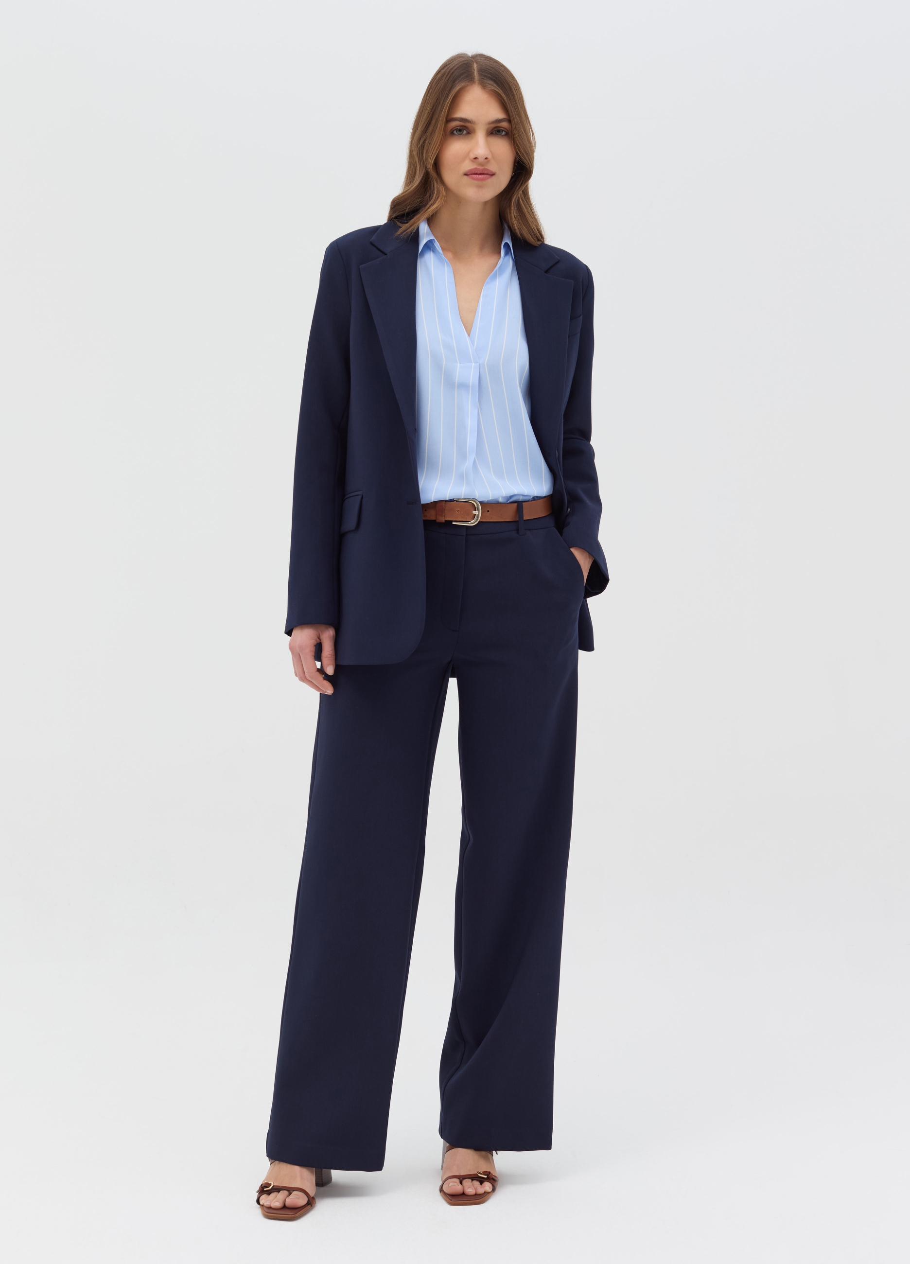 OVS , Pantalone Straight Fit, Donna, Blu, Taglia: 44