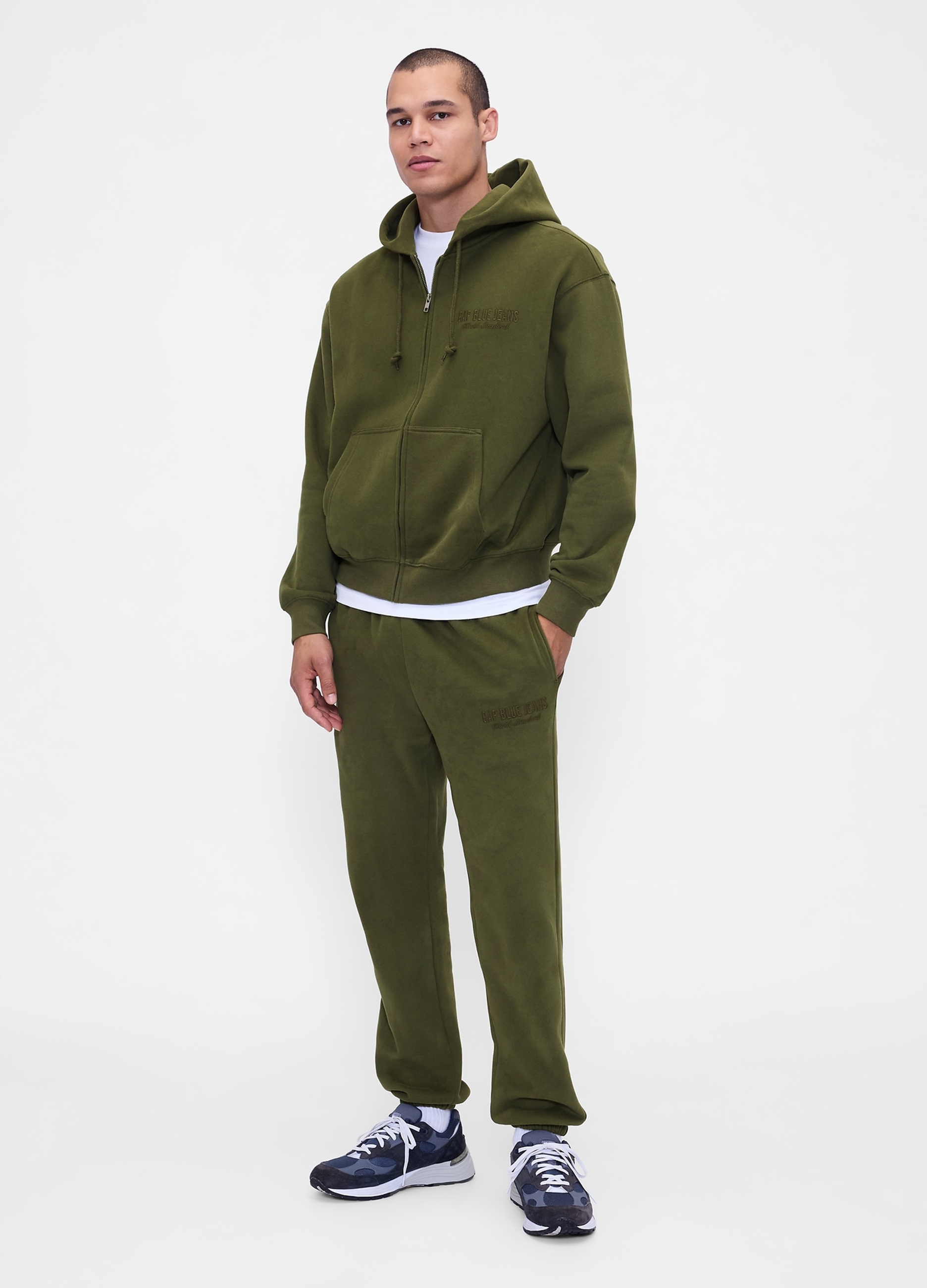GAP, Joggers In Misto Cotone Con Logo Gap, Uomo, Verde, Taglia: XS