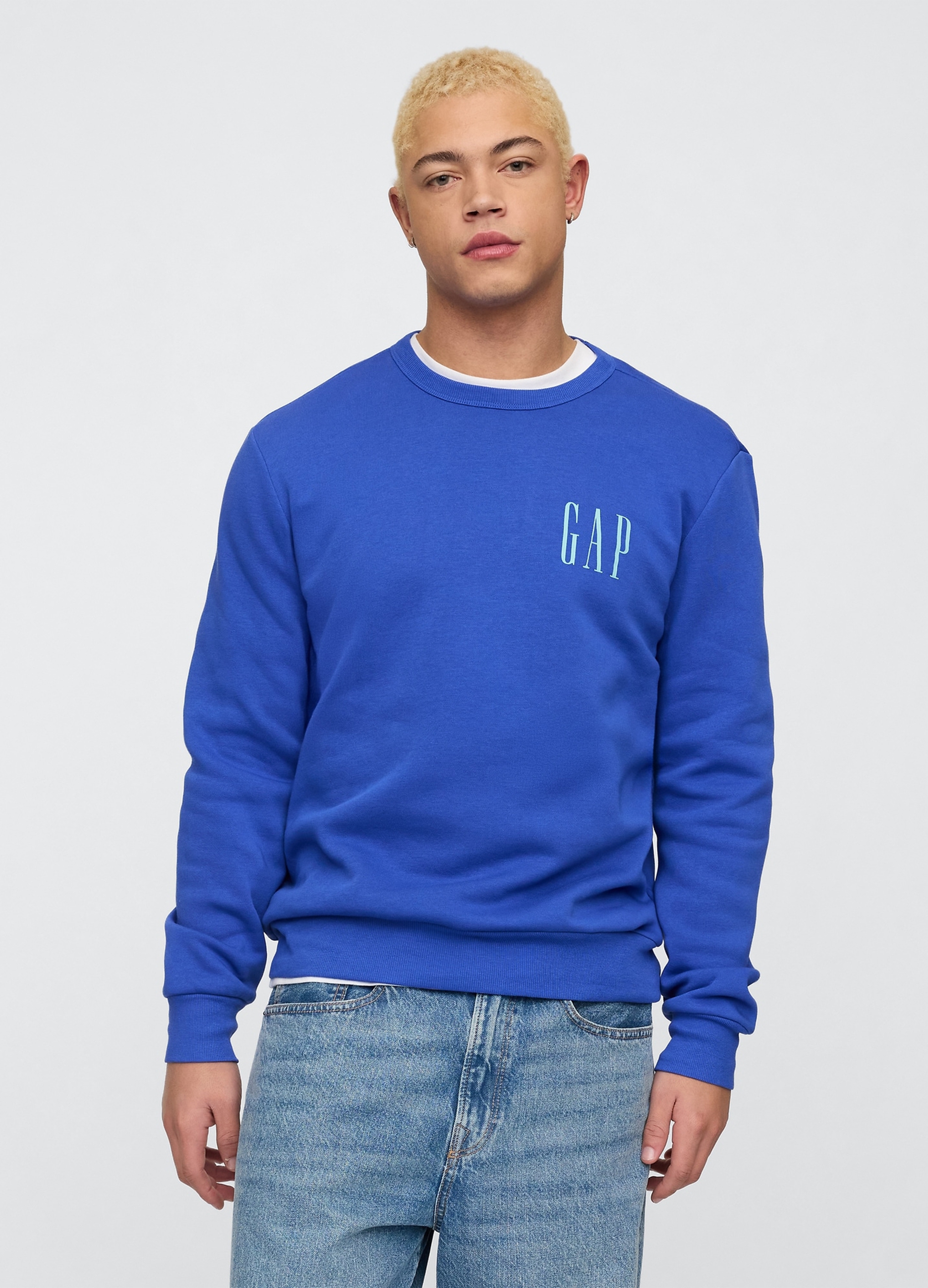 GAP, Felpa In Misto Cotone, Uomo, Blu, Taglia: XS