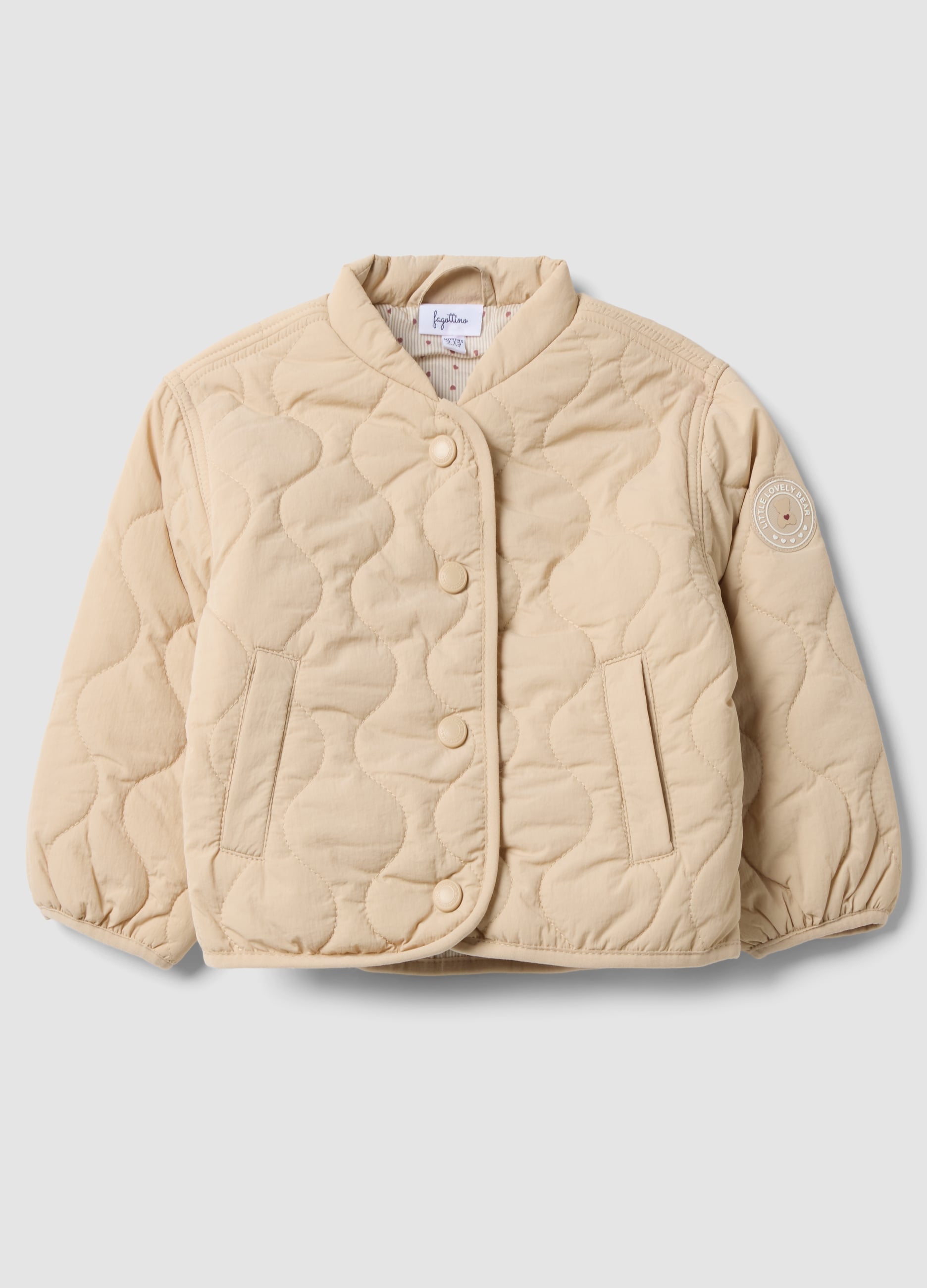 FAGOTTINO, Giacca Trapuntata Beige Imbottita Regular Fit Per Bimba, Bambina, Beige, Taglia: 24-30
