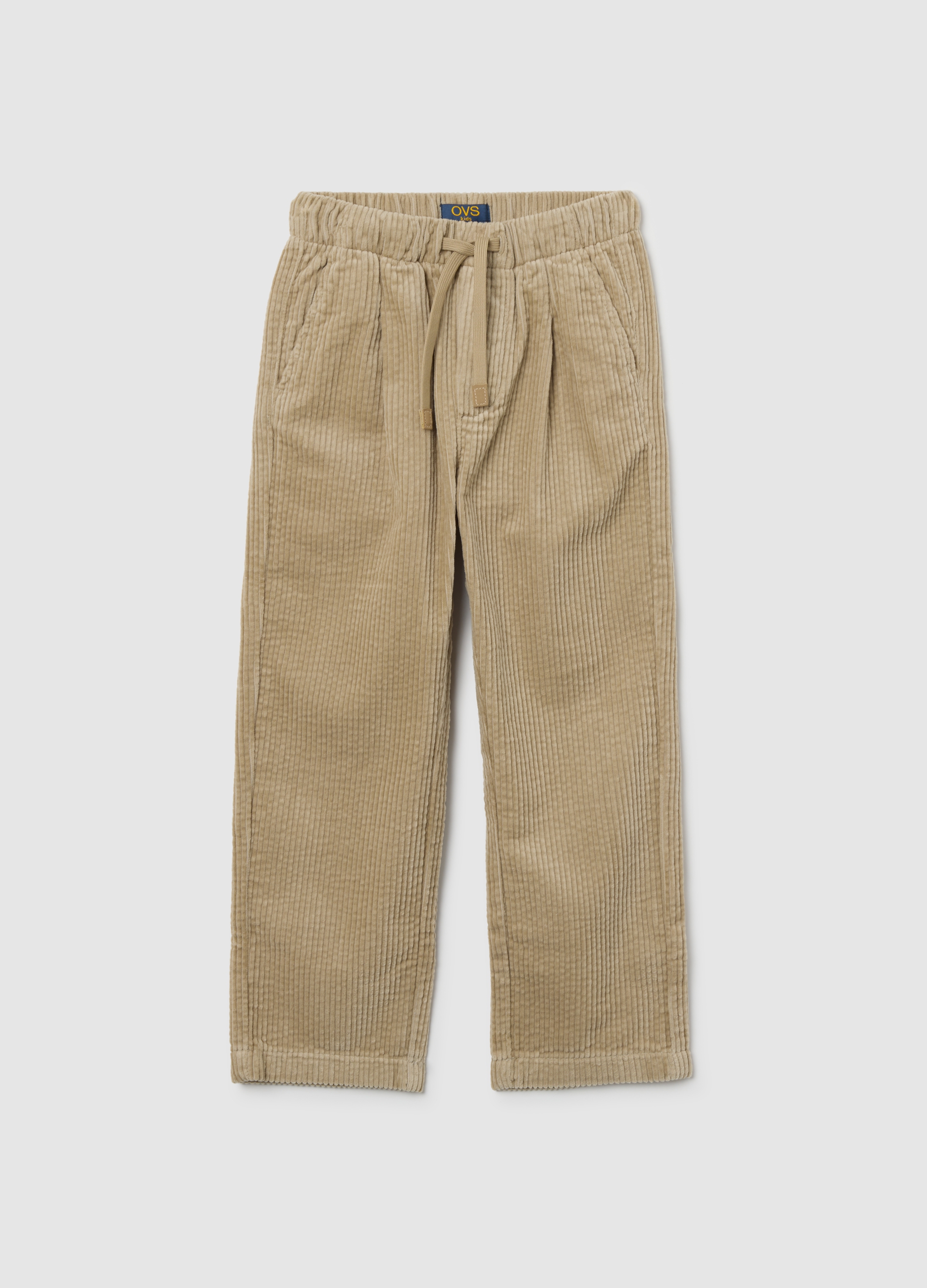 OVS KIDS, Pantaloni Da Bambino In Puro Cotone Beige Regular Fit, Beige, Taglia: 3-4