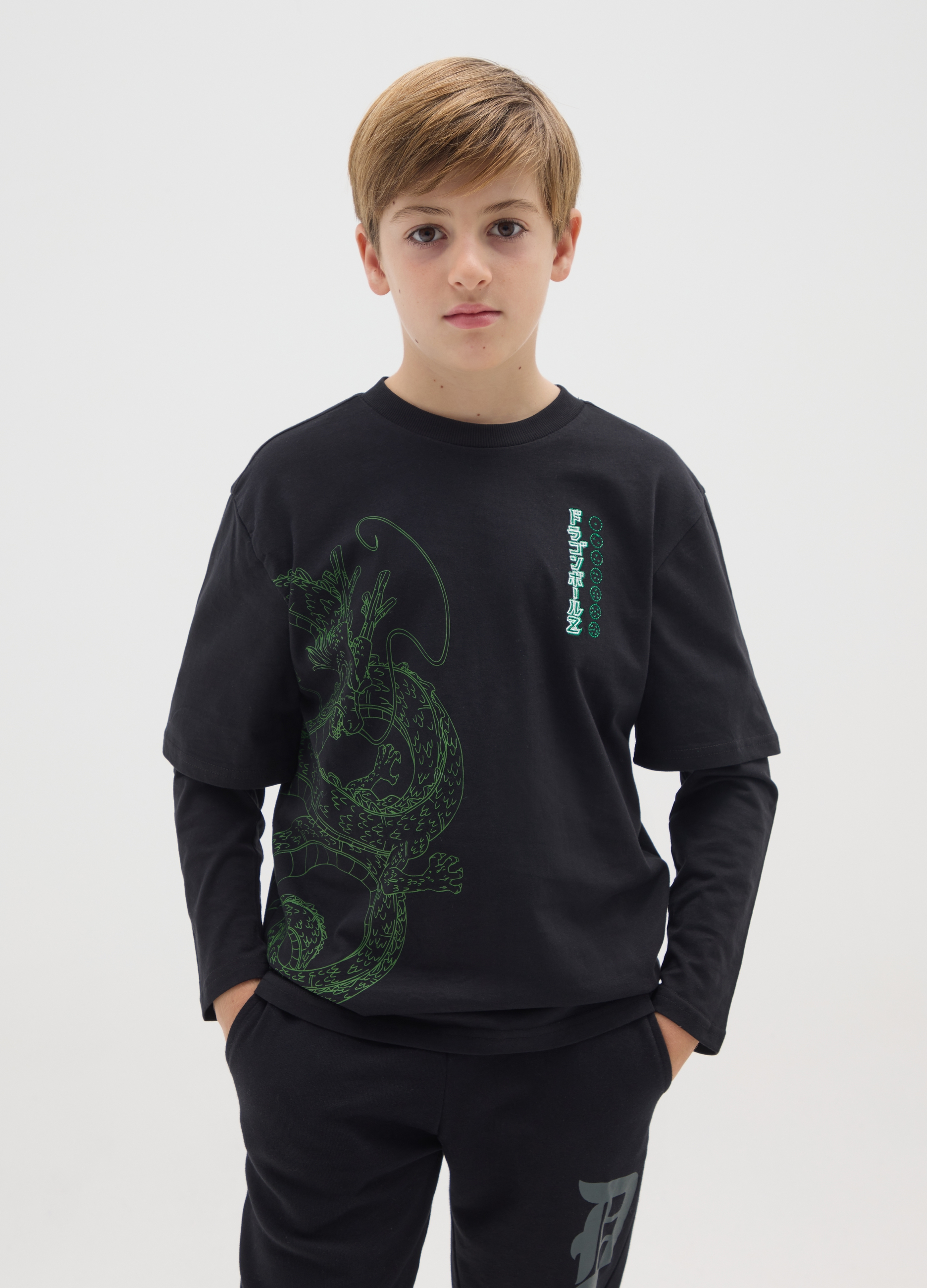 OVS, Maglietta Da Ragazzo In Puro Cotone Nero Oversize, Bambino, Nero, Taglia: 13-14