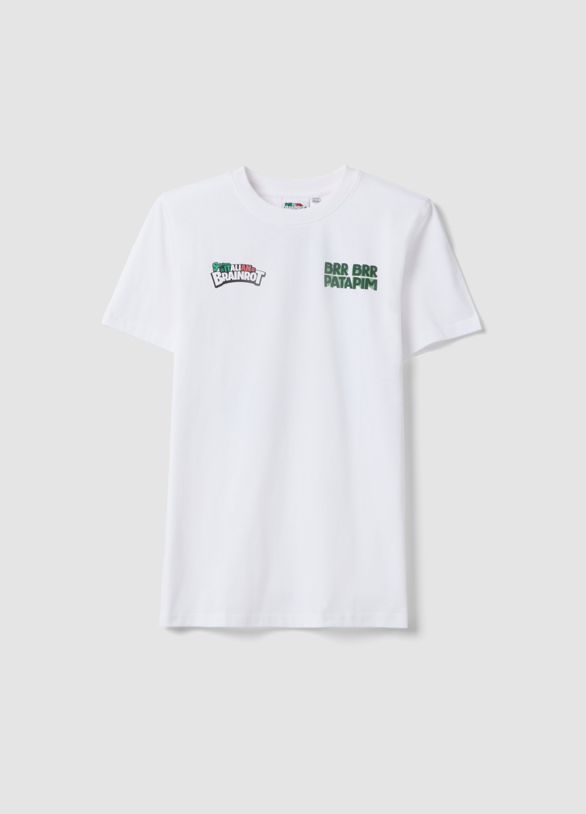 OVS KIDS, Camiseta Para Chico Blanca De Algodón Puro Corte Regular Con Estampados, Niño, Blanco óptico, Talla: 11-12