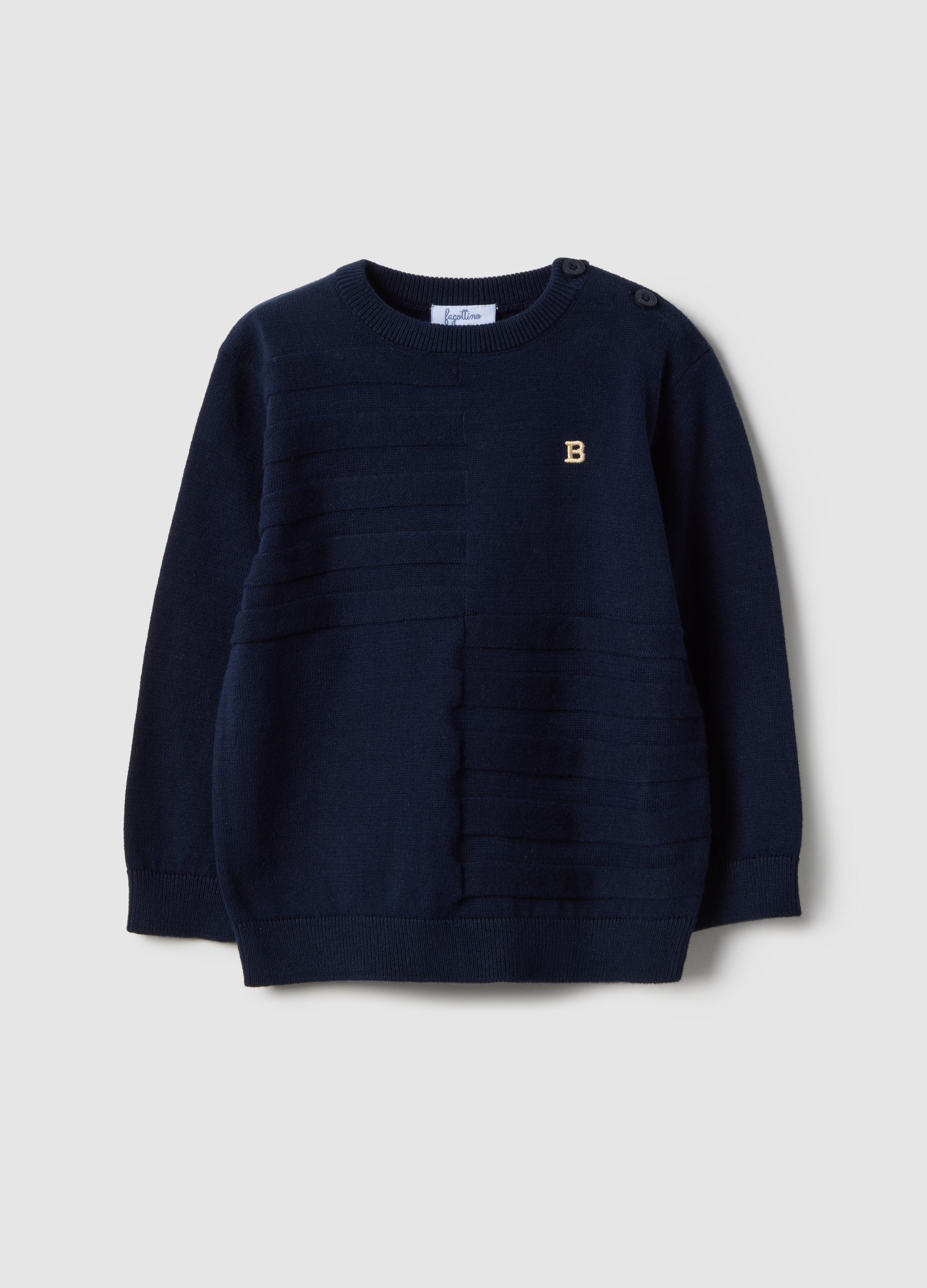 FAGOTTINO, Maglia In Puro Cotone Blu Regular Fit Con Bottoni Per Bimbo, Bambino, Blu, Taglia: 9-12