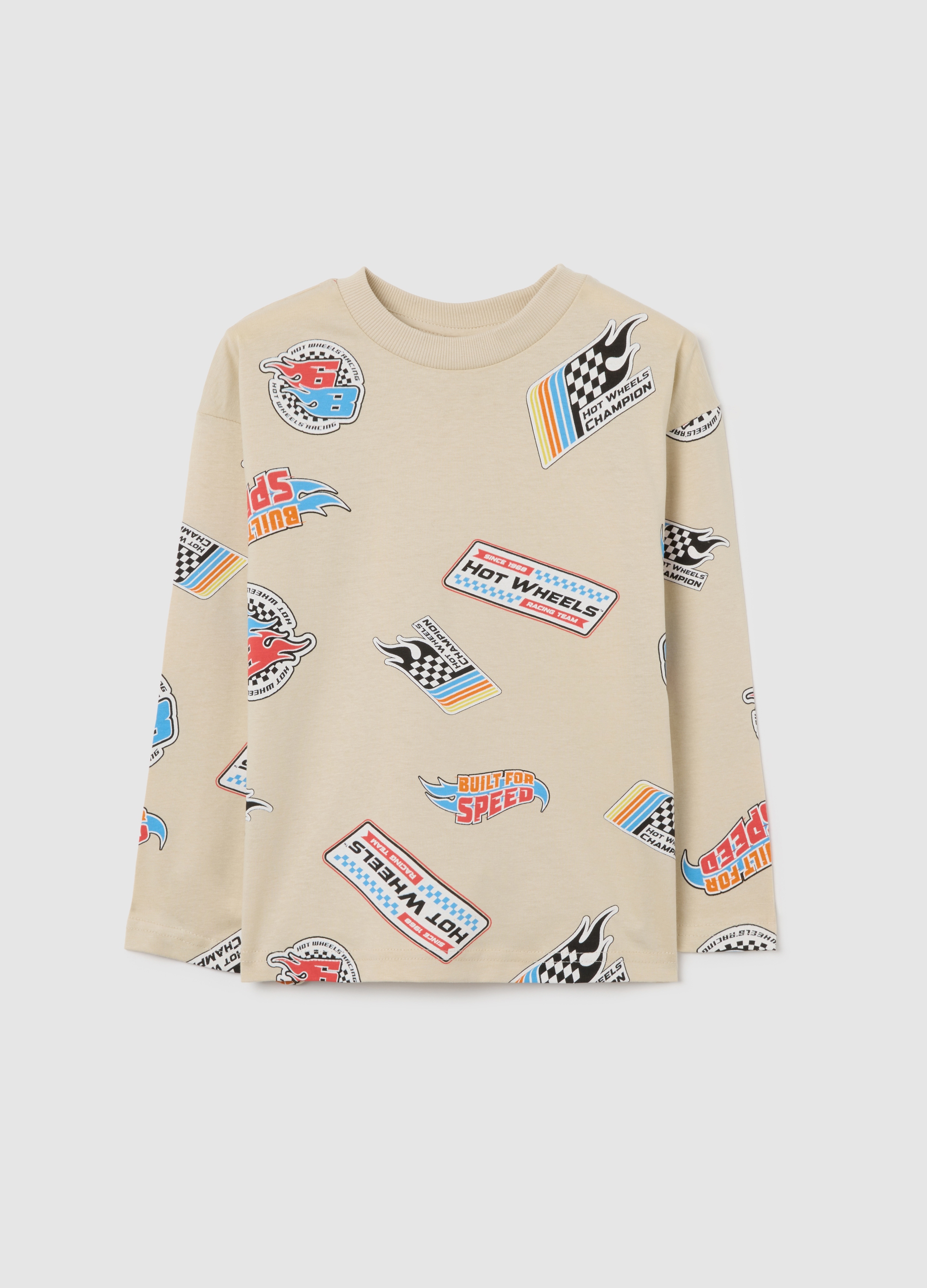 Camiseta De Niño Beige De Algodón Puro Ajuste Regular, Niño, Beige Claro, Talla: 8-9