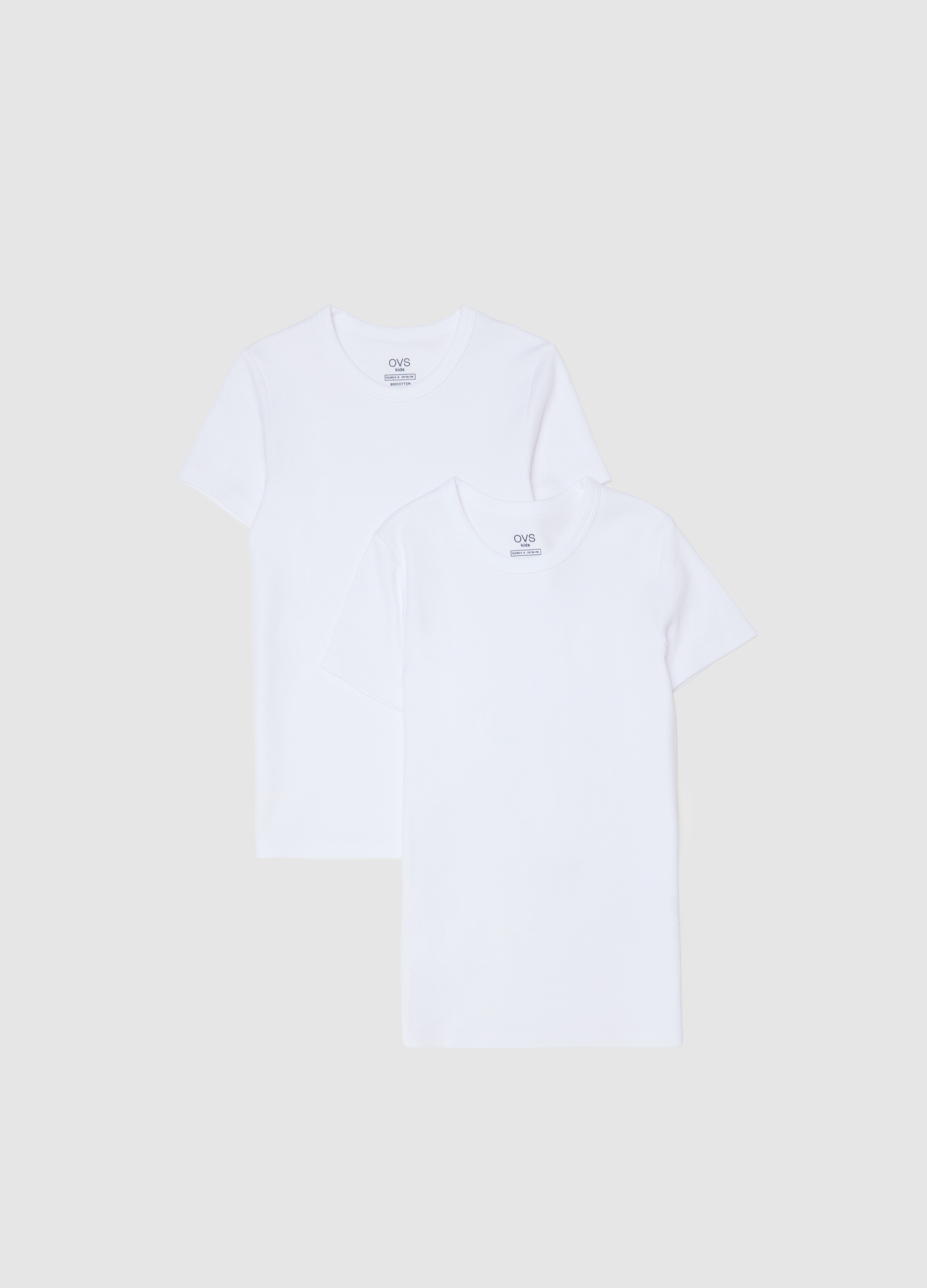 OVS KIDS, Pack Doble De Camisetas Blancas De Algodón De Manga Corta, Niño, Blanco, Talla: 9-10