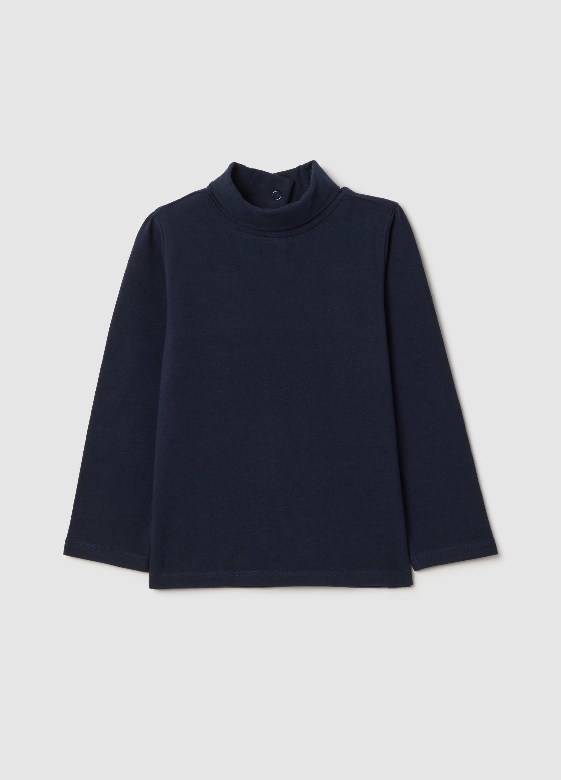 FAGOTTINO, Jersey Azul De Niña En Mezcla De Algodón Elástico Con Cuello Alto, Niña, Azul oscuro, Talla: 9-12