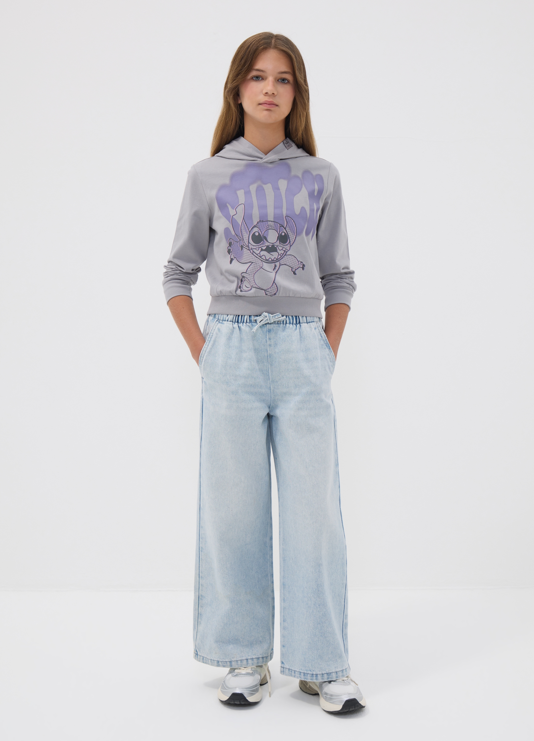 REPUBLIC OF DENIM, Jeans Azzurri Wide Leg In Misto Cotone E Viscosa Per Ragazza, Bambina, Azzurro, Taglia: 10-11