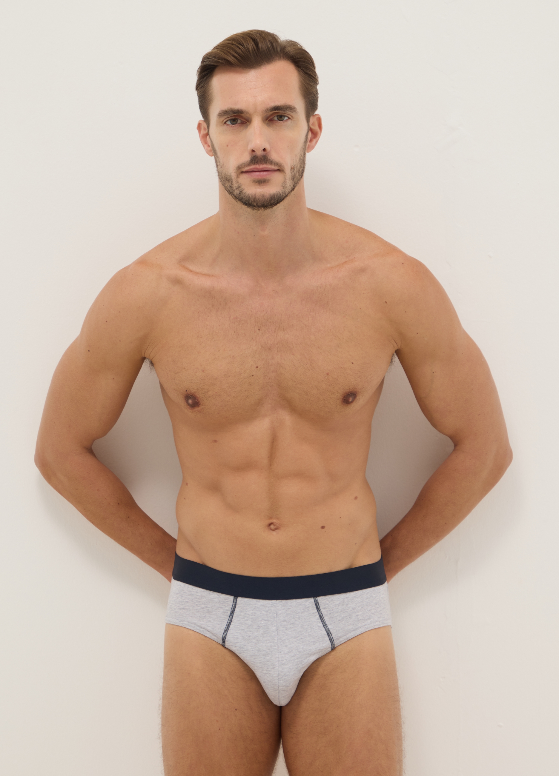 Multipack De Slips De Algodón Elástico Multicolor Ajuste Regular, Hombre, Gris/azul, Talla: S