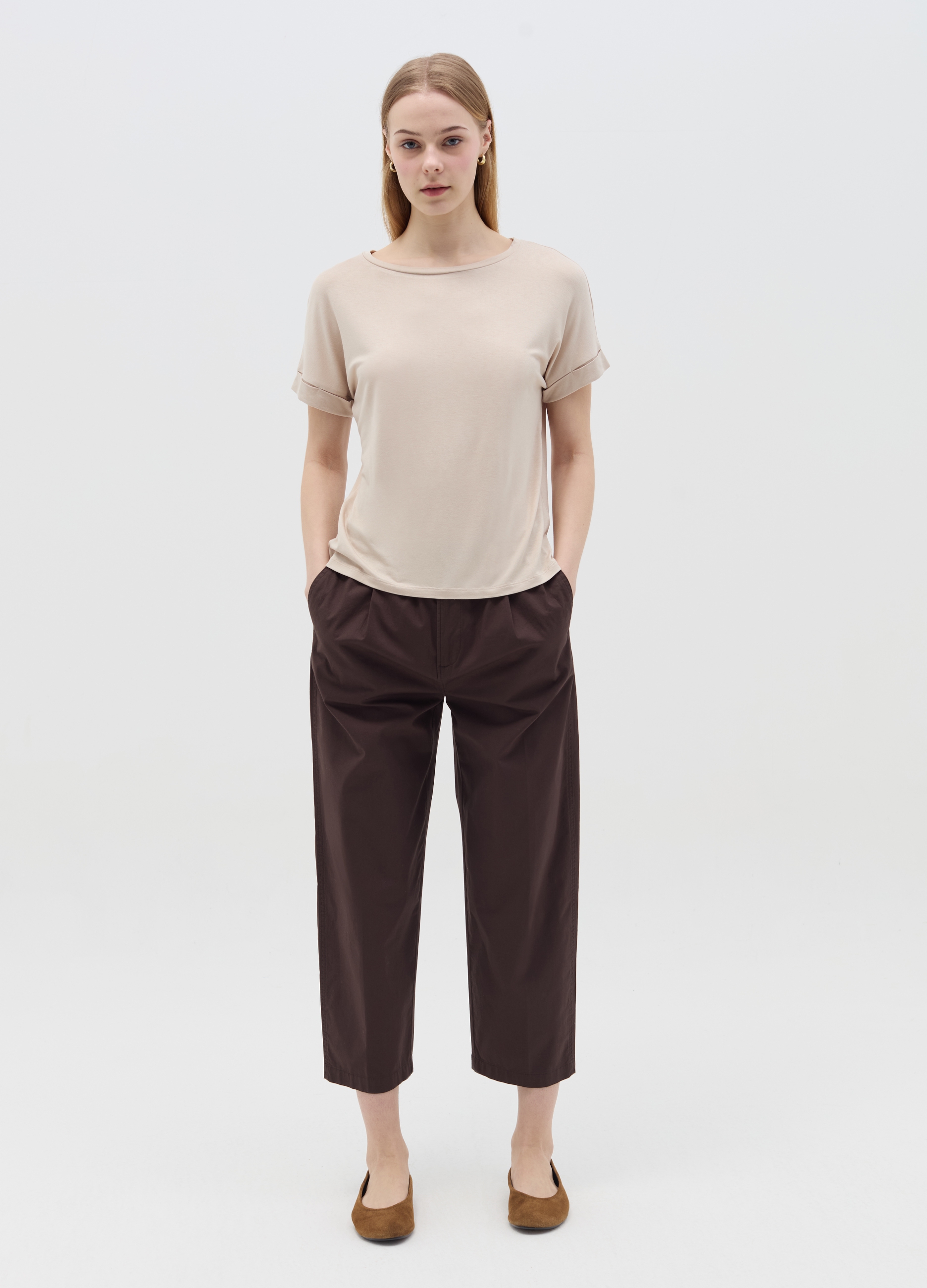 OVS , T-shirt Beige Con Maniche A Kimono, Donna, Beige, Taglia: M