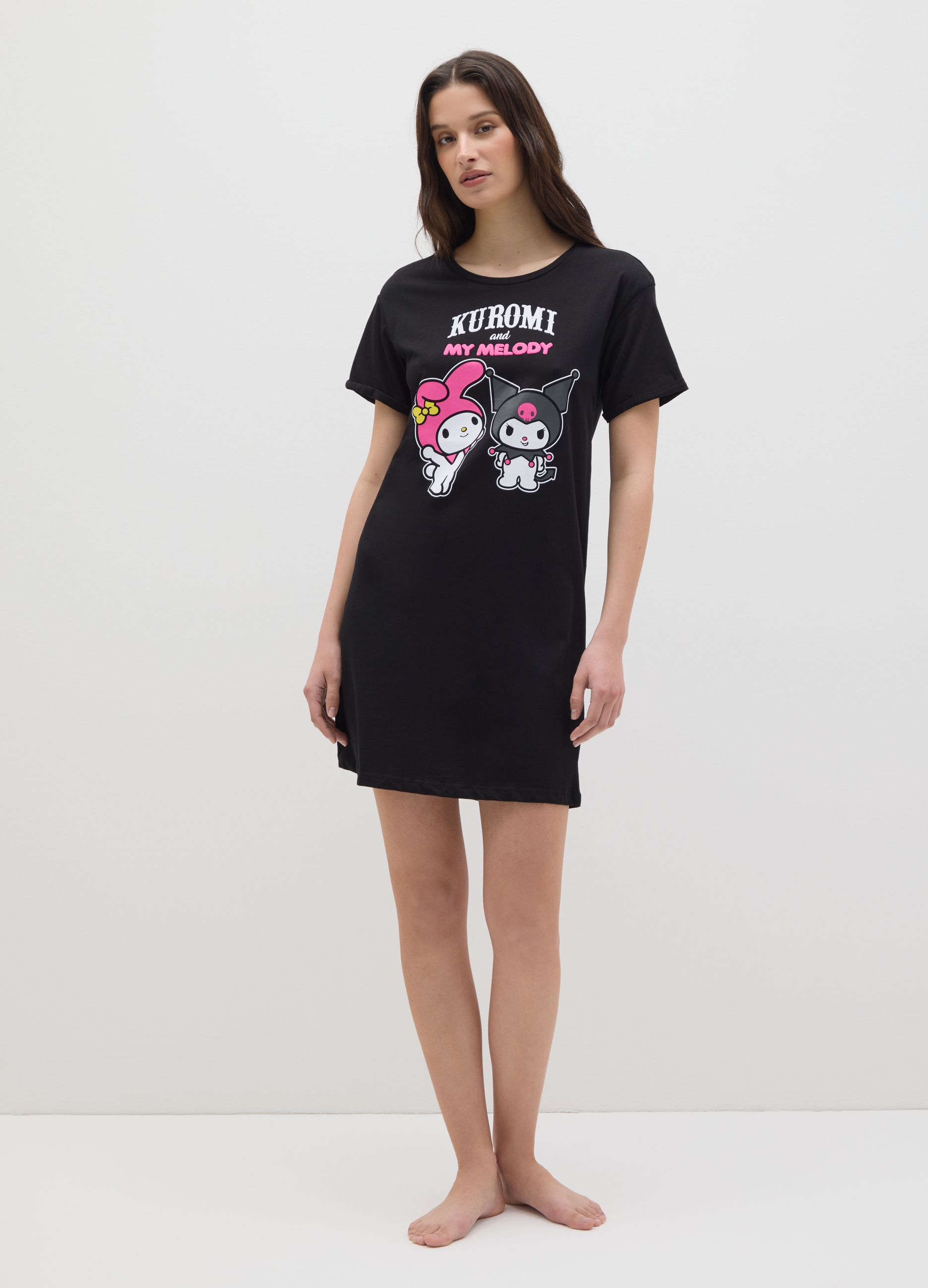 OVS , Camicia Da Notte Da Donna In Puro Cotone Nero, Nero, Taglia: S