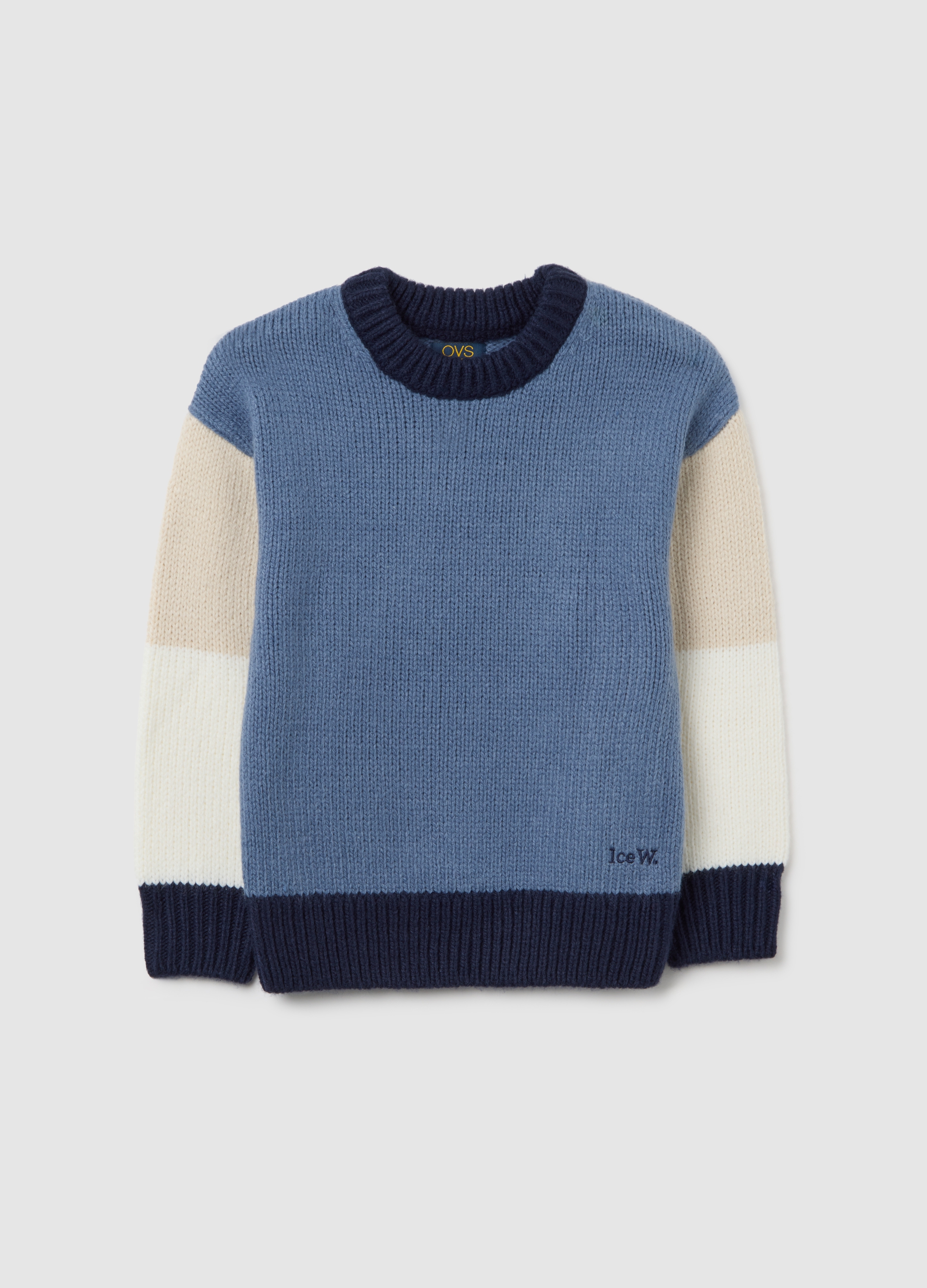 OVS KIDS, Jersey Infantil De Rayas Multicolores De Ajuste Holgado, Niño, Azul/Blanco, Talla: 7-8