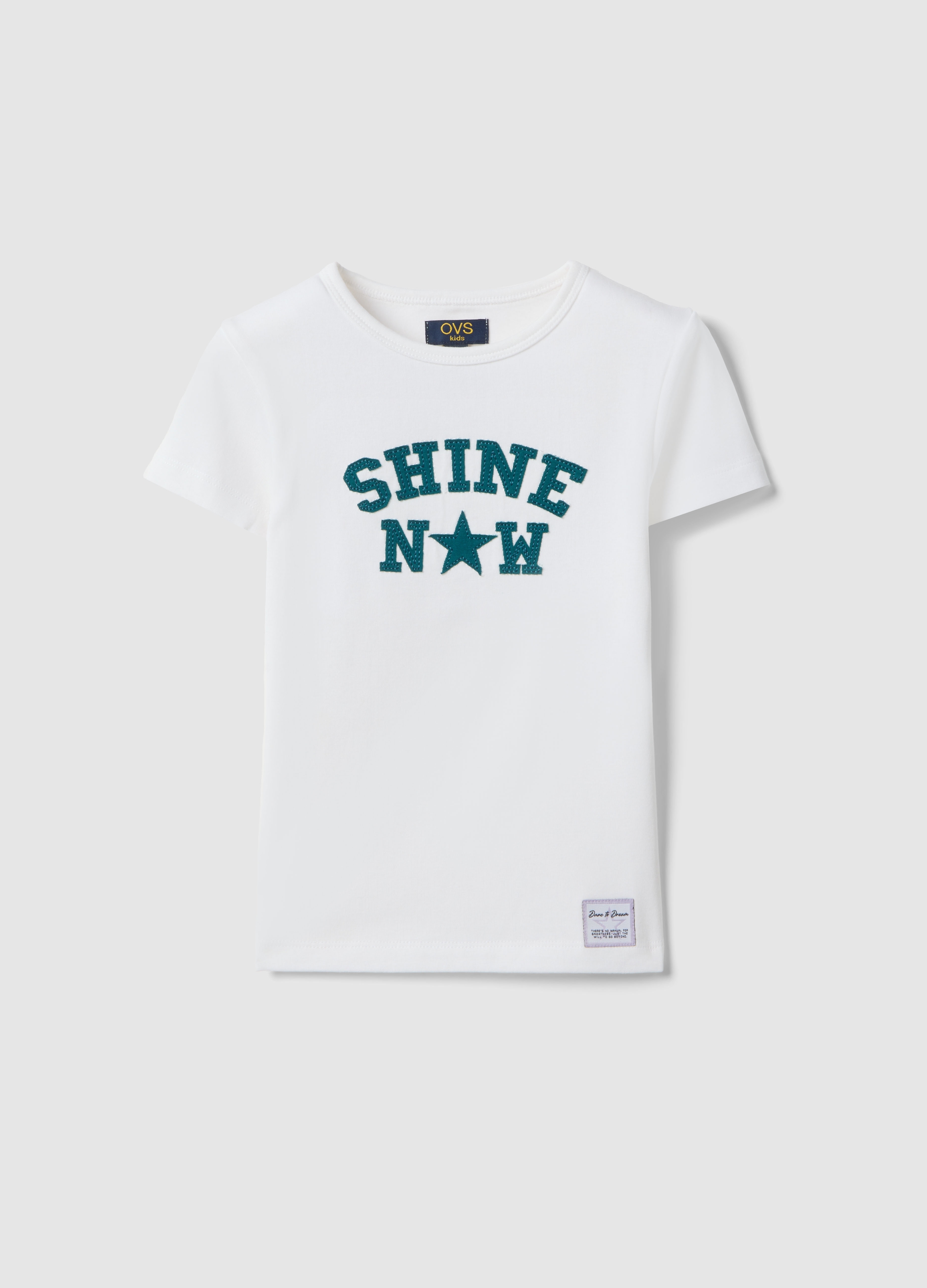 OVS KIDS, Camiseta Blanca Ajustada De Algodón Elástico Con Impresión, Niña, Blanco óptico, Talla: 10-11