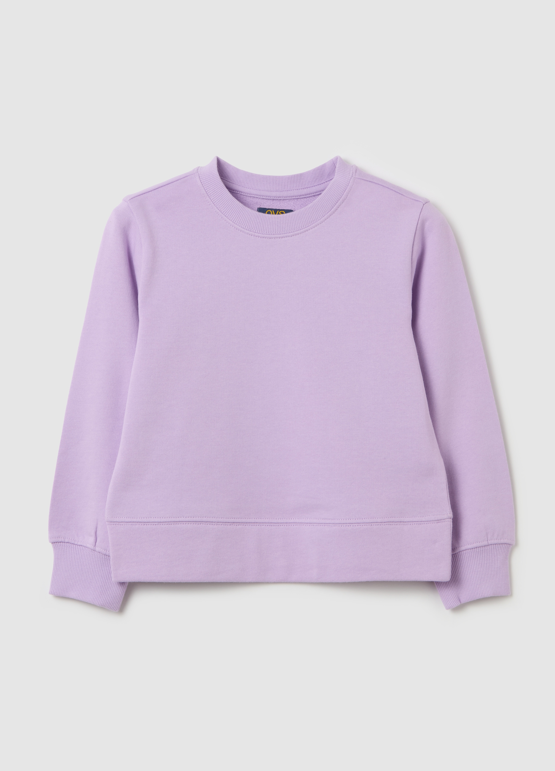 Sudadera De Tejido Rizado Color Liso, Niña, Lavanda, Talla: 5-6