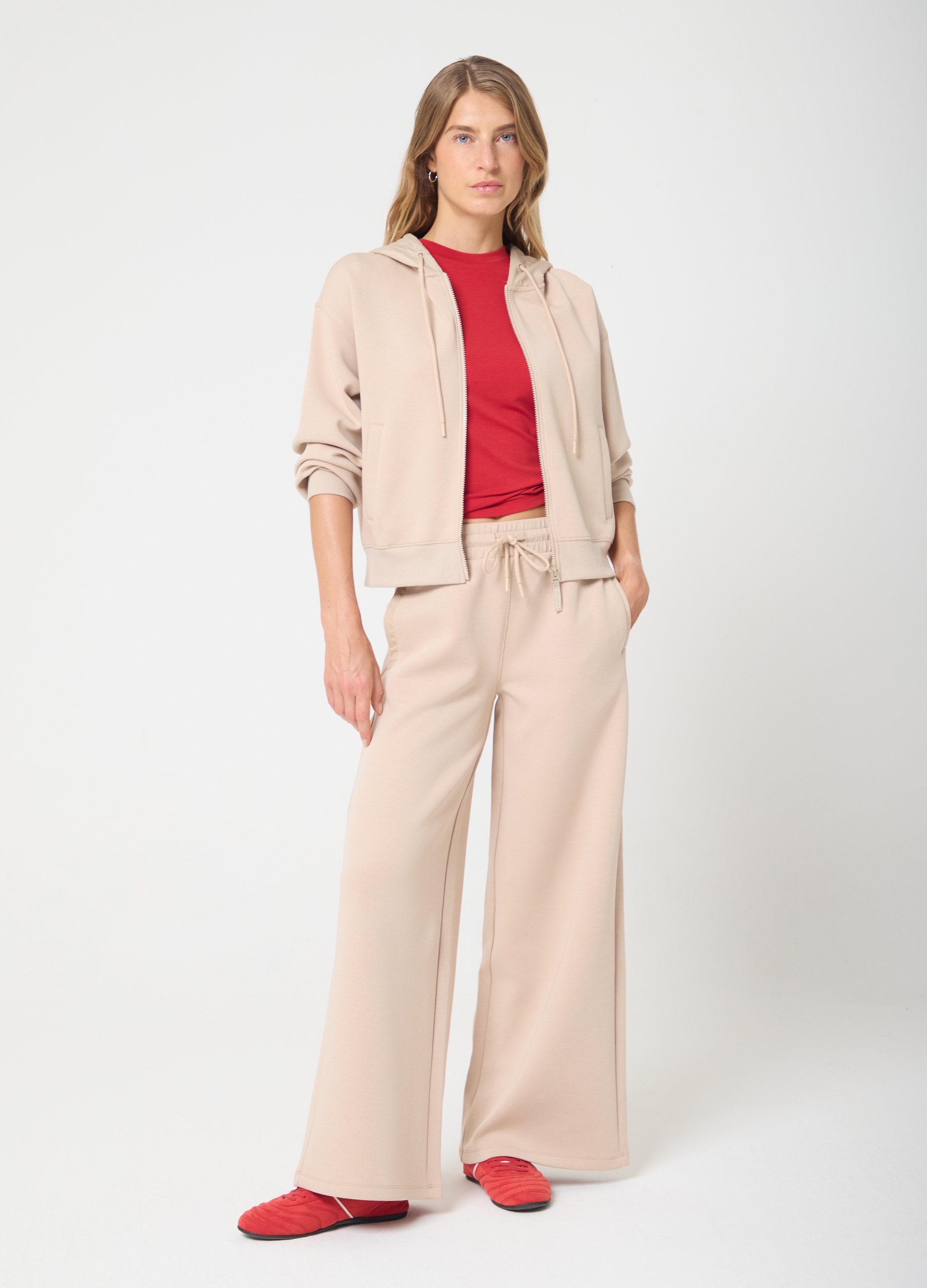 OVS, Jogger De Pierna Ancha Con Cintura Elástica Altavia Studio, Mujer, Beige, Talla: 38