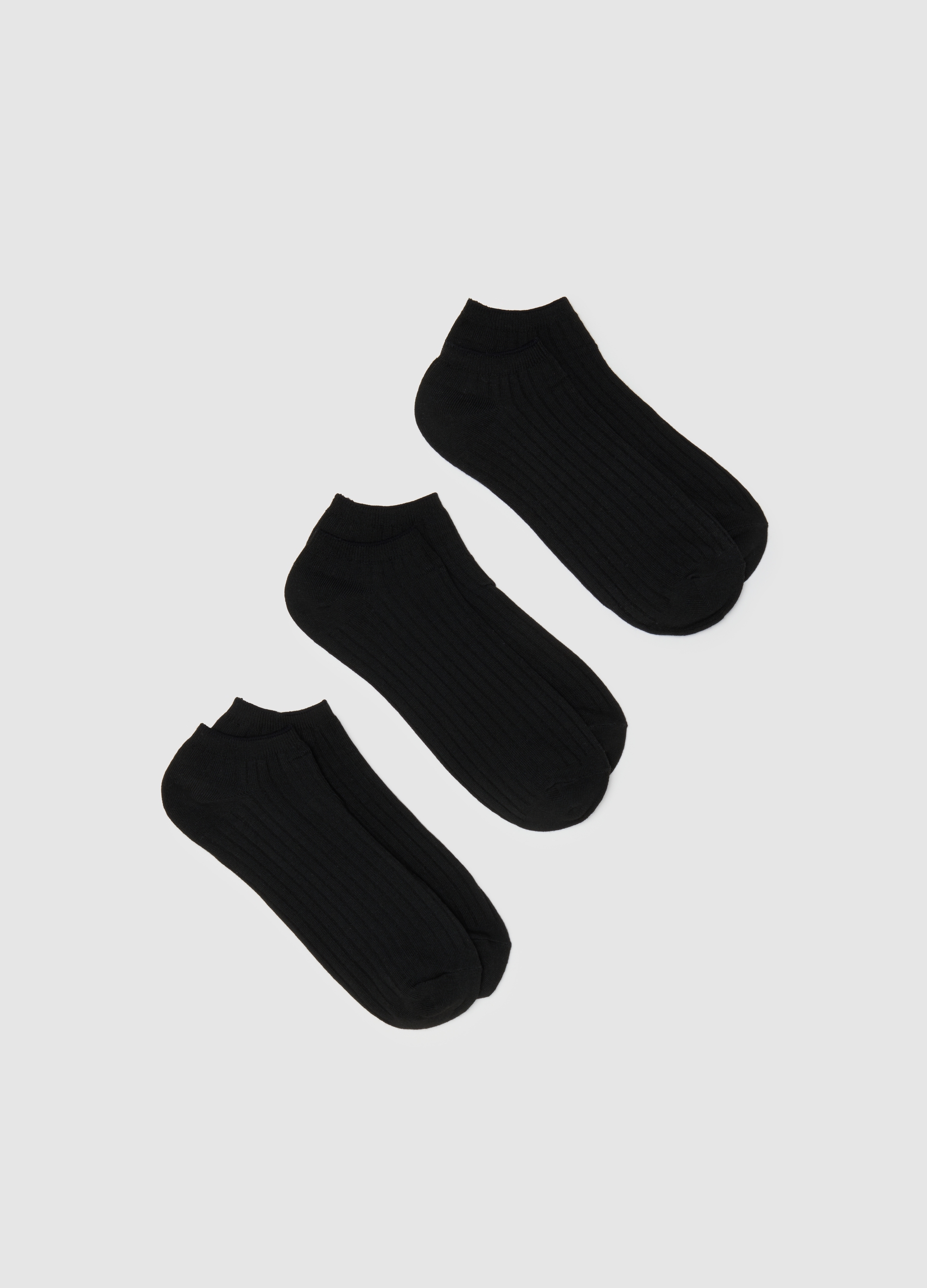 Tripack De Calcetines Cortos De Hombre En Mezcla De Algodón Negro, Hombre, Gunmetal, Talla: 38/42