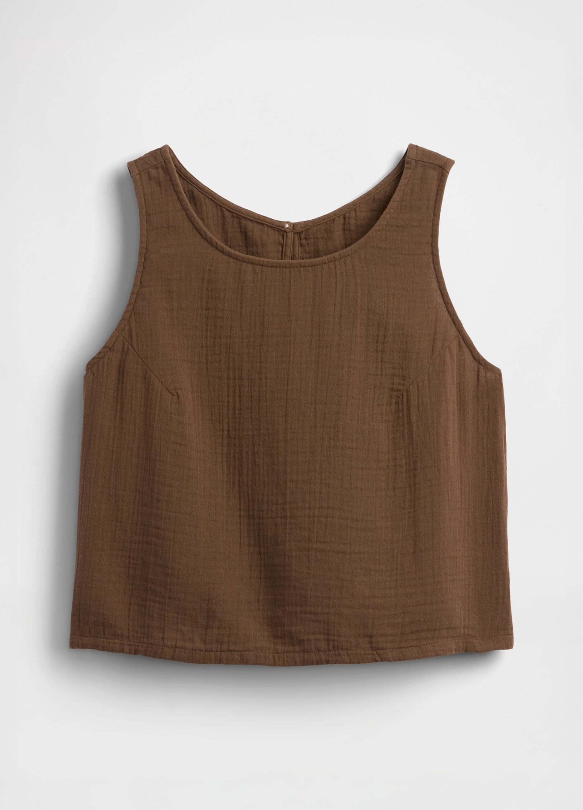 GAP, Tank Top In Puro Cotone, Donna, Marrone, Taglia: XL