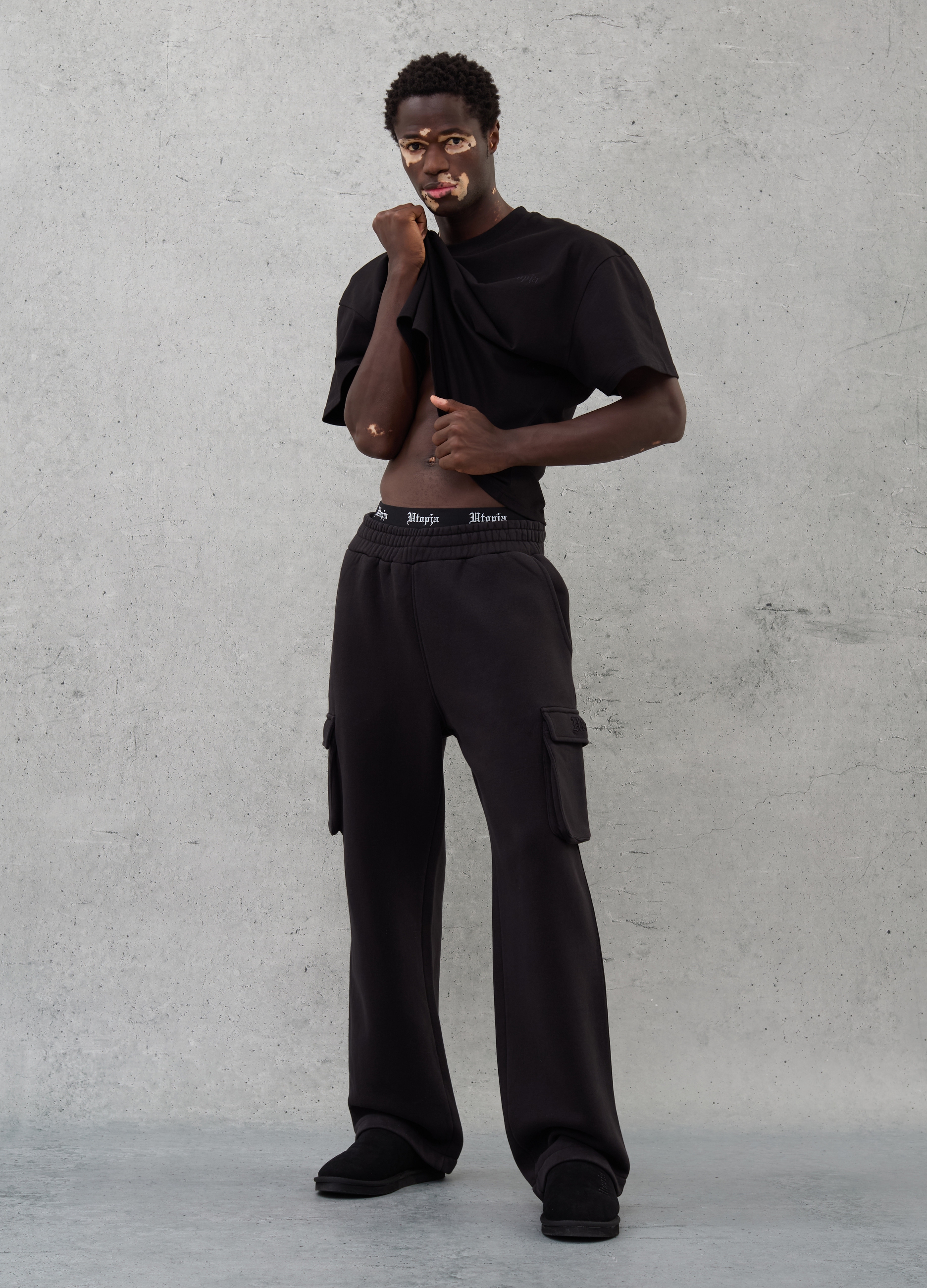 Cargo Sweatpants Black, Hombre, Negro, Talla: L