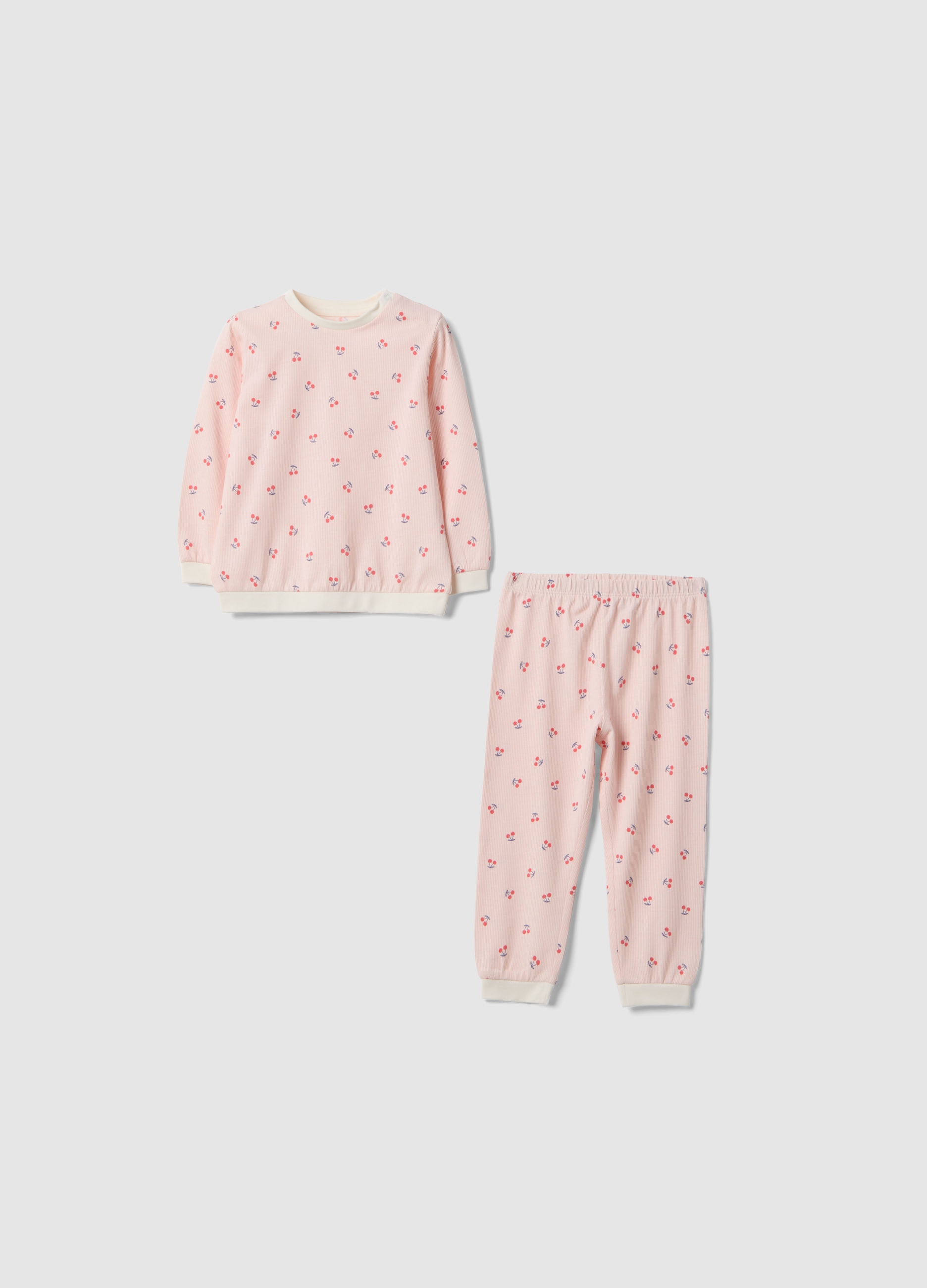 FAGOTTINO, Pigiama In Puro Cotone Rosa Da Neonata Regular Fit Con Ciliegie, Niña, Rosa Claro, Talla: 18-24