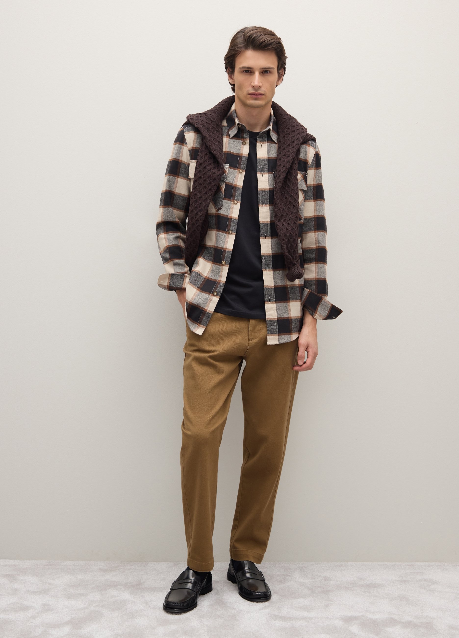 PIOMBO, Camicia Maniche Lunghe Multicolor In Puro Cotone Regular Fit A Quadri, Uomo, Multicolor, Taglia: XL