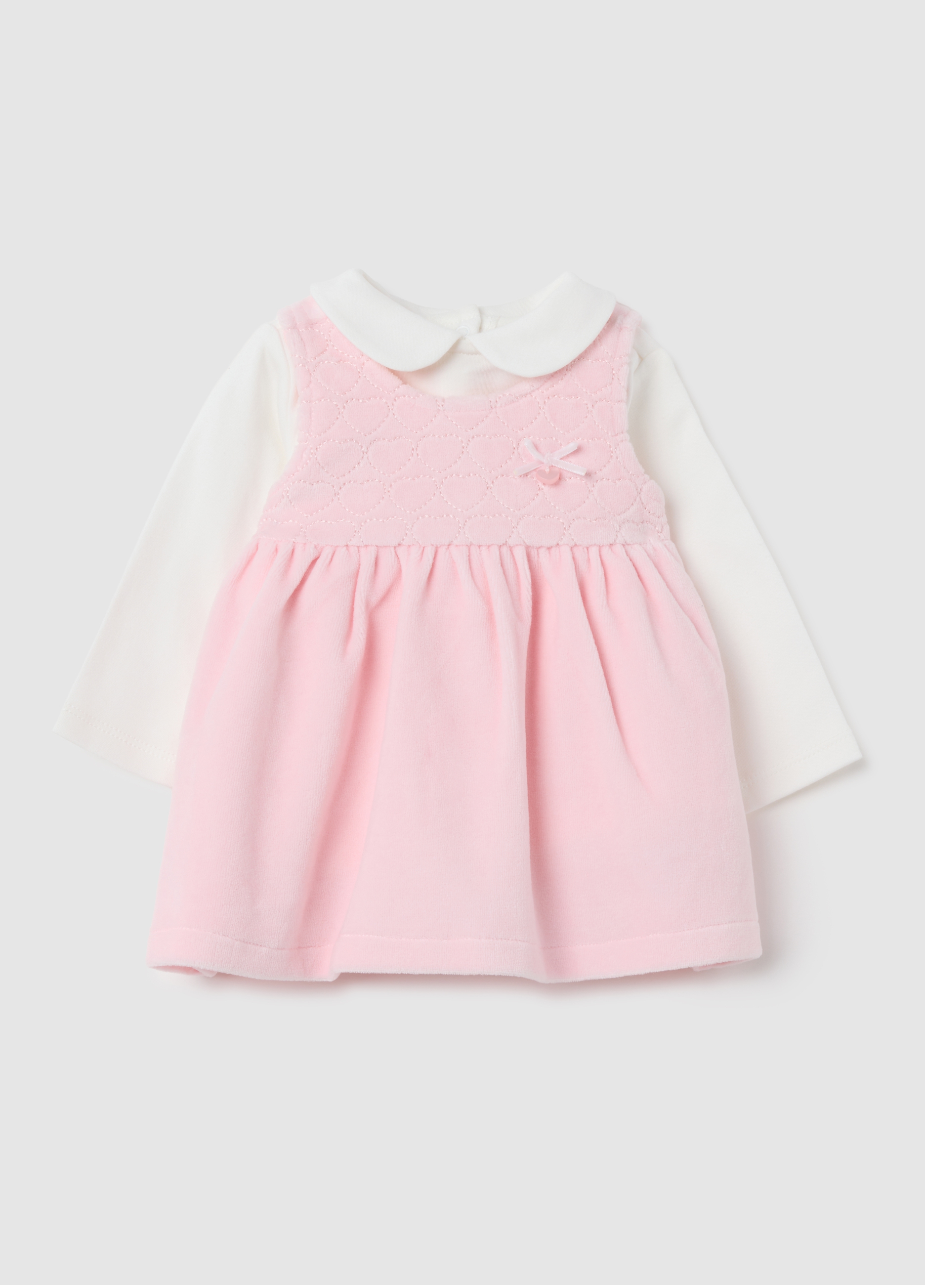 OVS, Multicolor-babykleid Aus Reiner Baumwolle, Neugeborenes Mädchen, Pink/White, Größe: 1-3